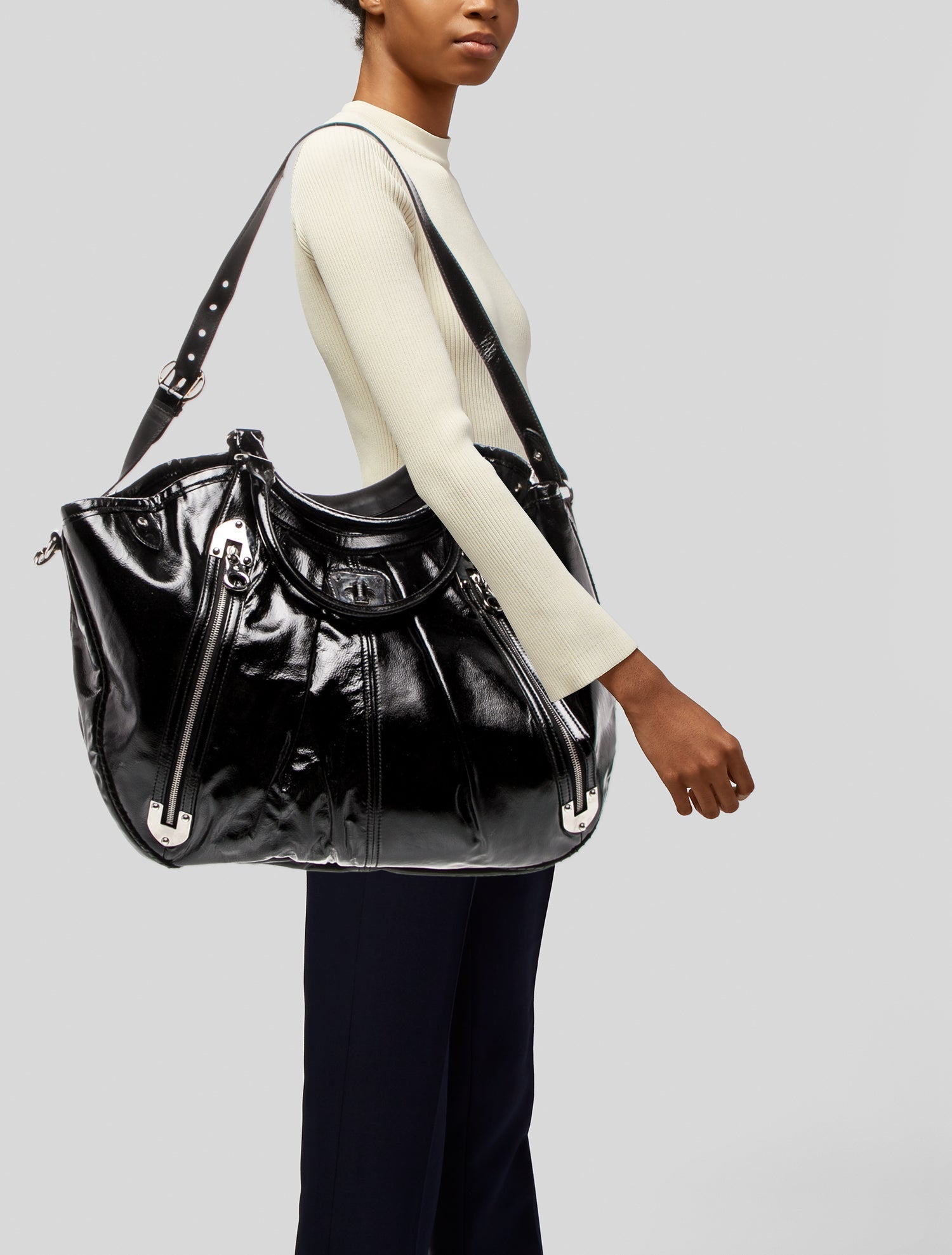 Alexander McQueen Patent Leather Shoulder Bag