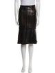 Alexander McQueen Leather Knee-Length Skirt