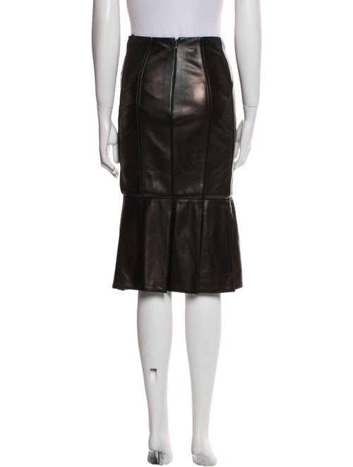 Alexander McQueen Leather Knee-Length Skirt