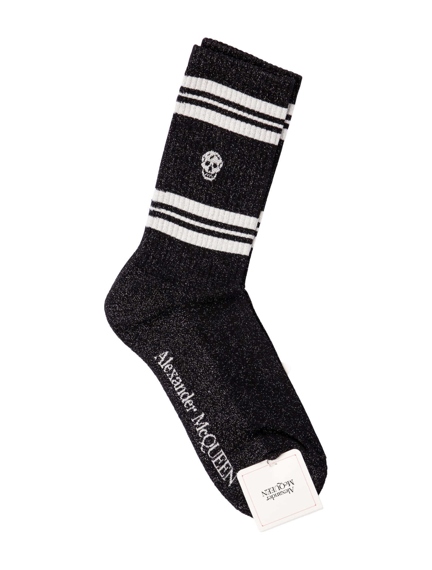 Alexander McQueen Metallic Patterned Crew Socks w/Tags