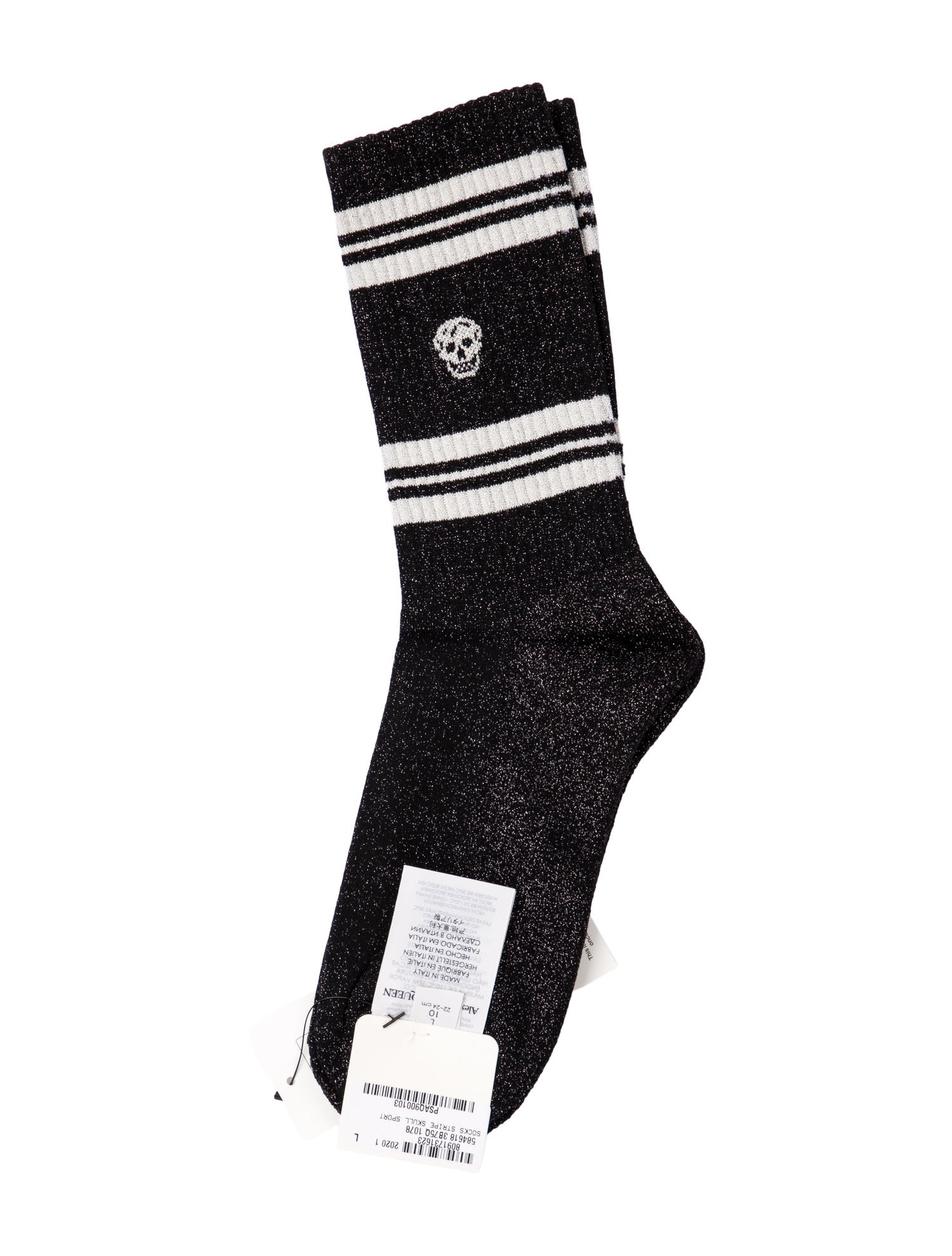 Alexander McQueen Metallic Patterned Crew Socks w/Tags