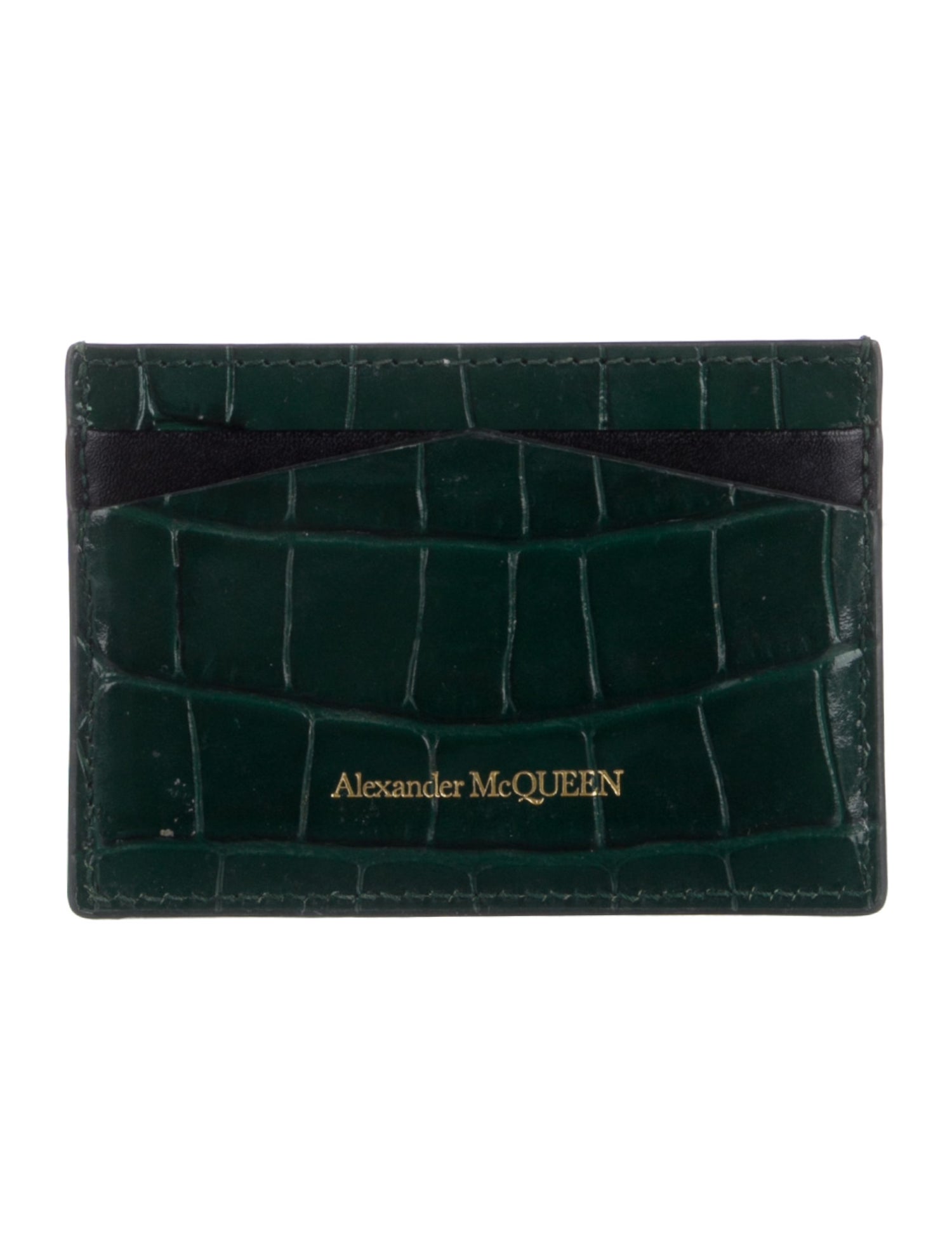 Alexander McQueen Skull Embossed Leather Card Holder