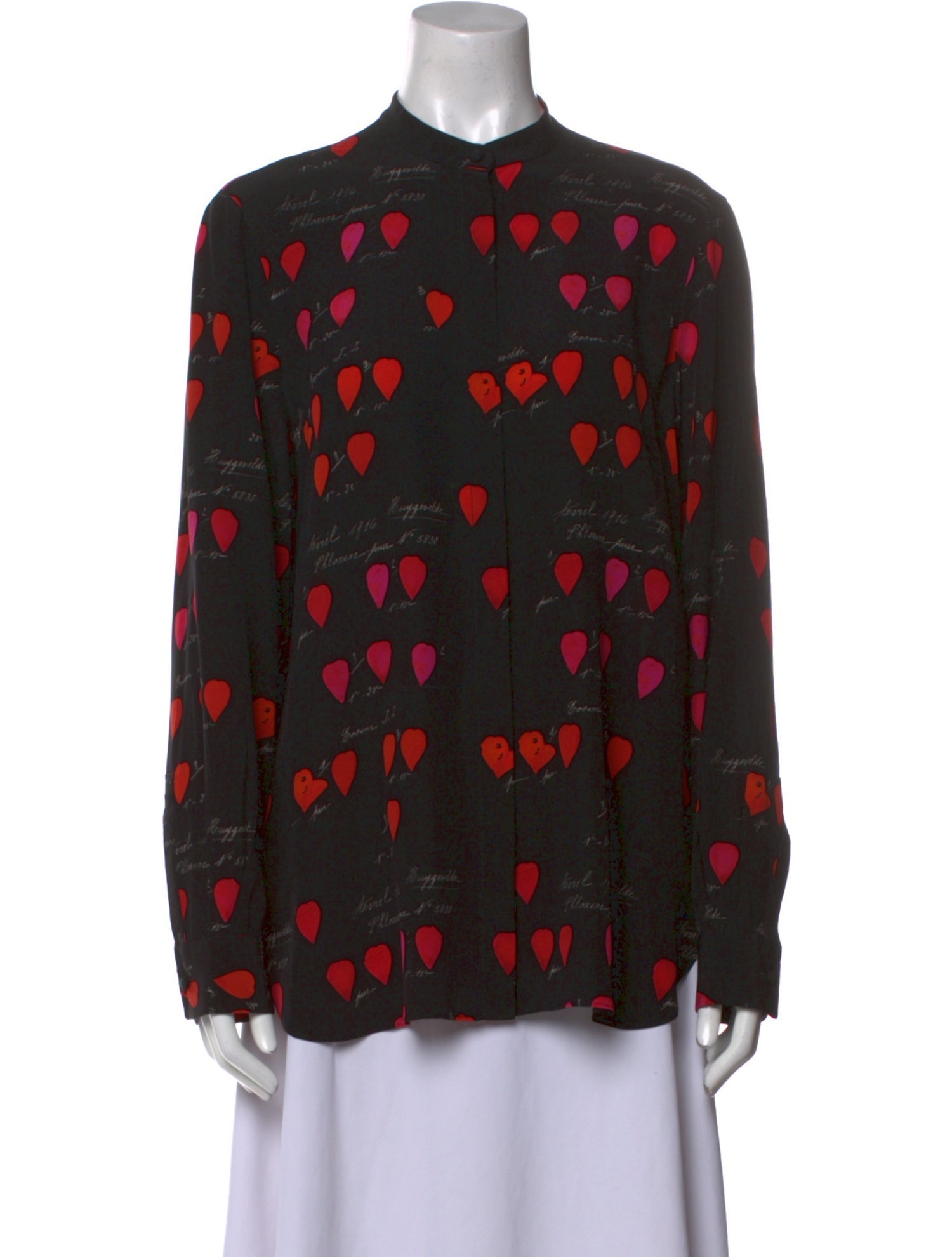 Alexander McQueen Silk Printed Button-Up Top