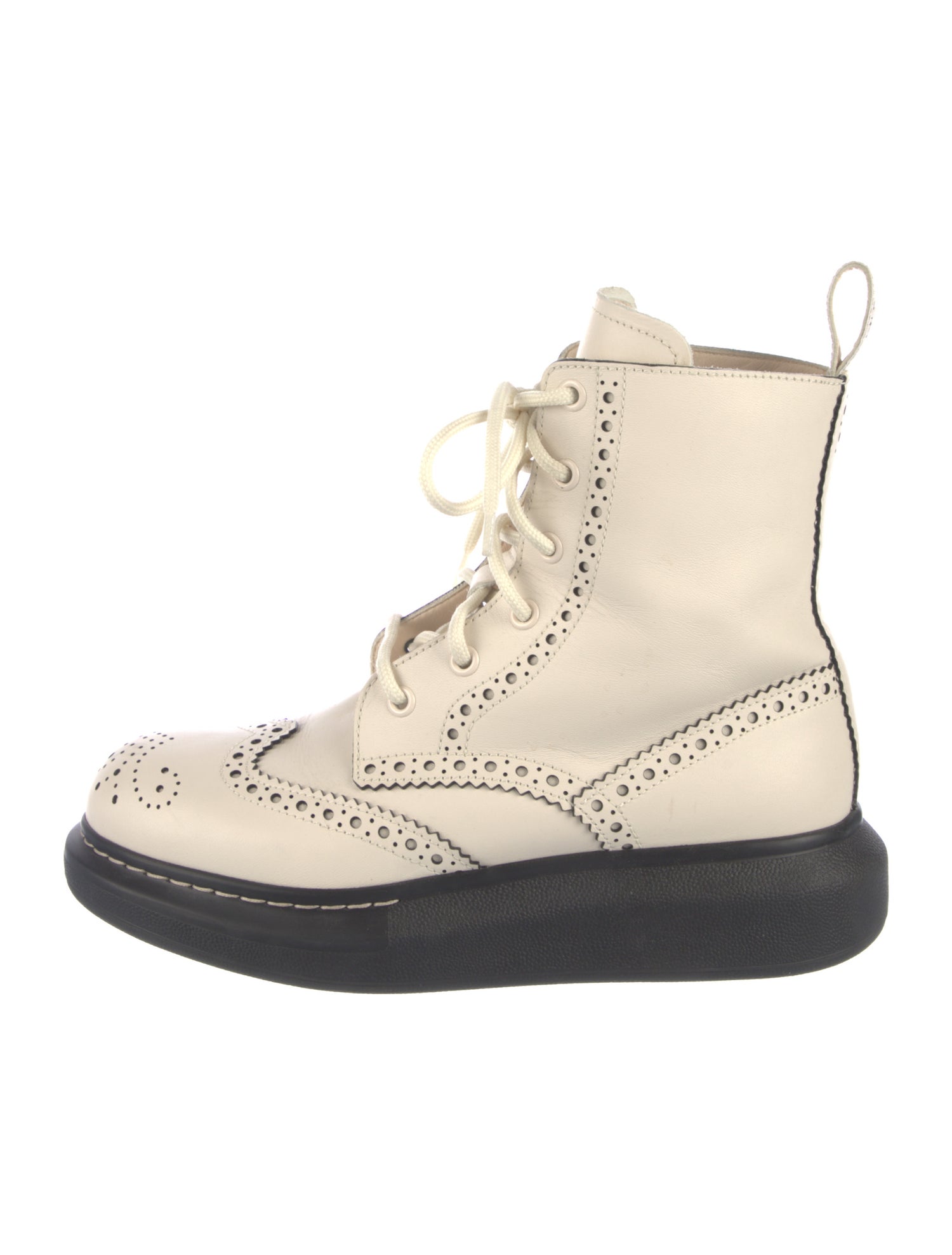 Alexander McQueen Leather Combat Boots