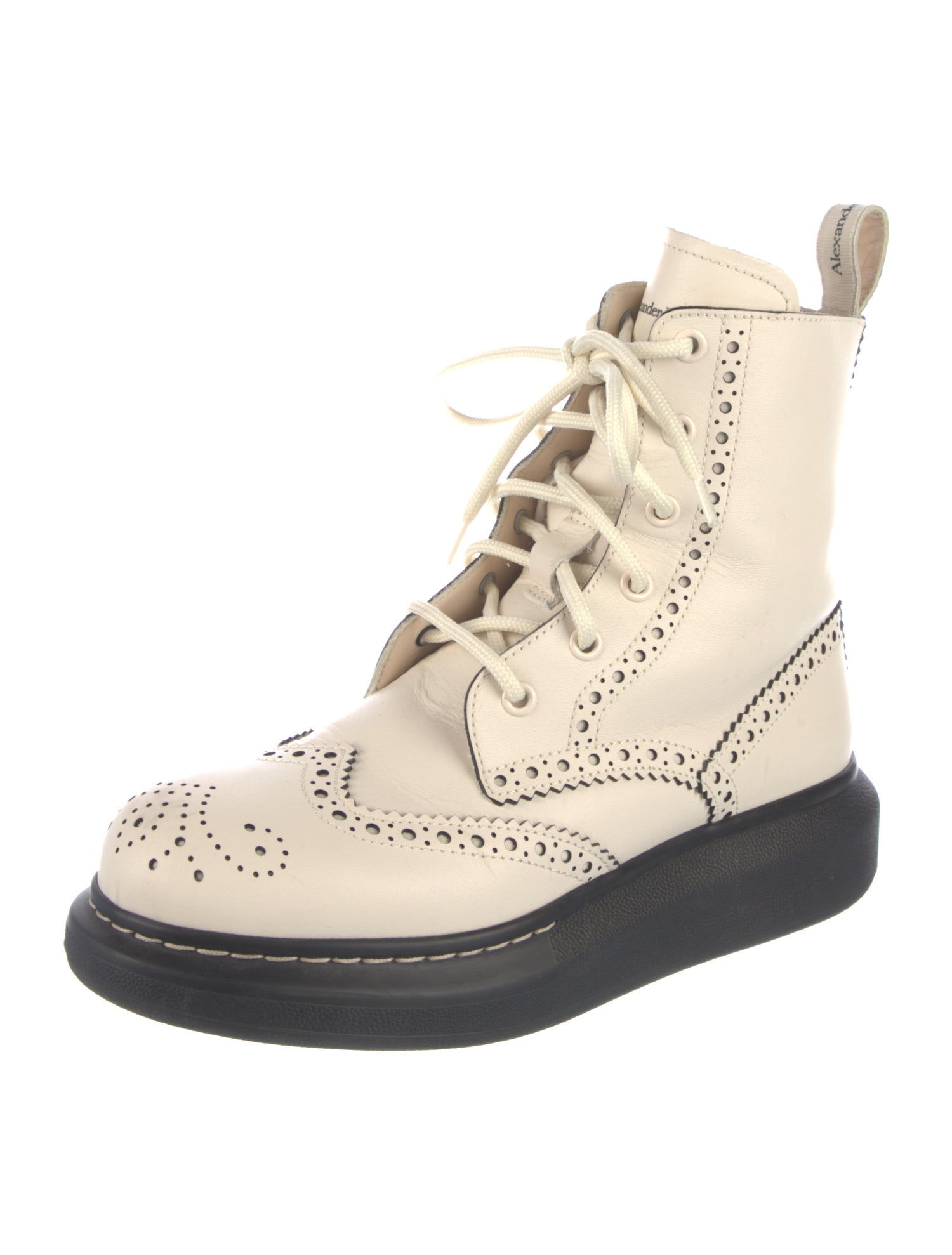 Alexander McQueen Leather Combat Boots