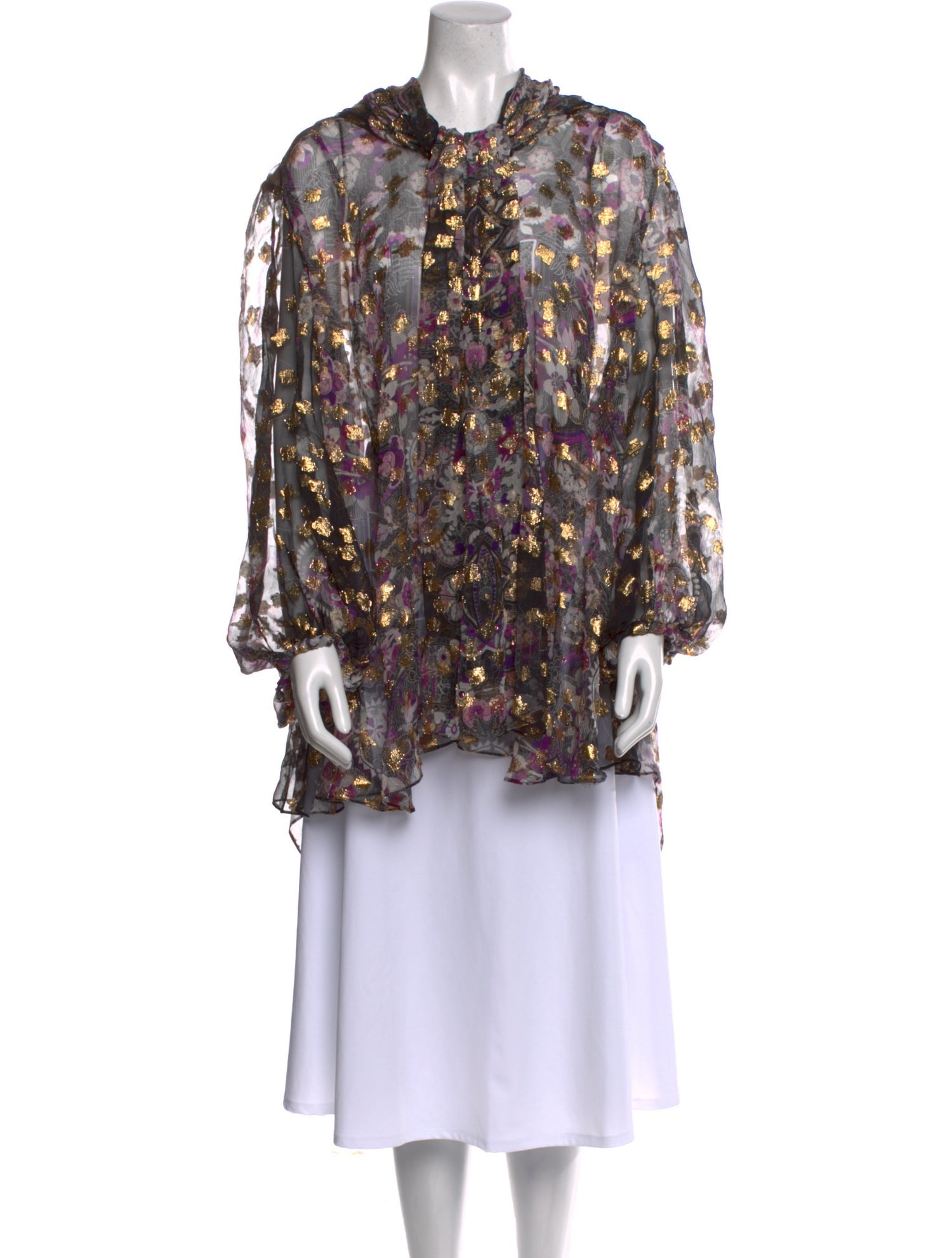 Alexander McQueen Floral Print Mock Neck Tunic