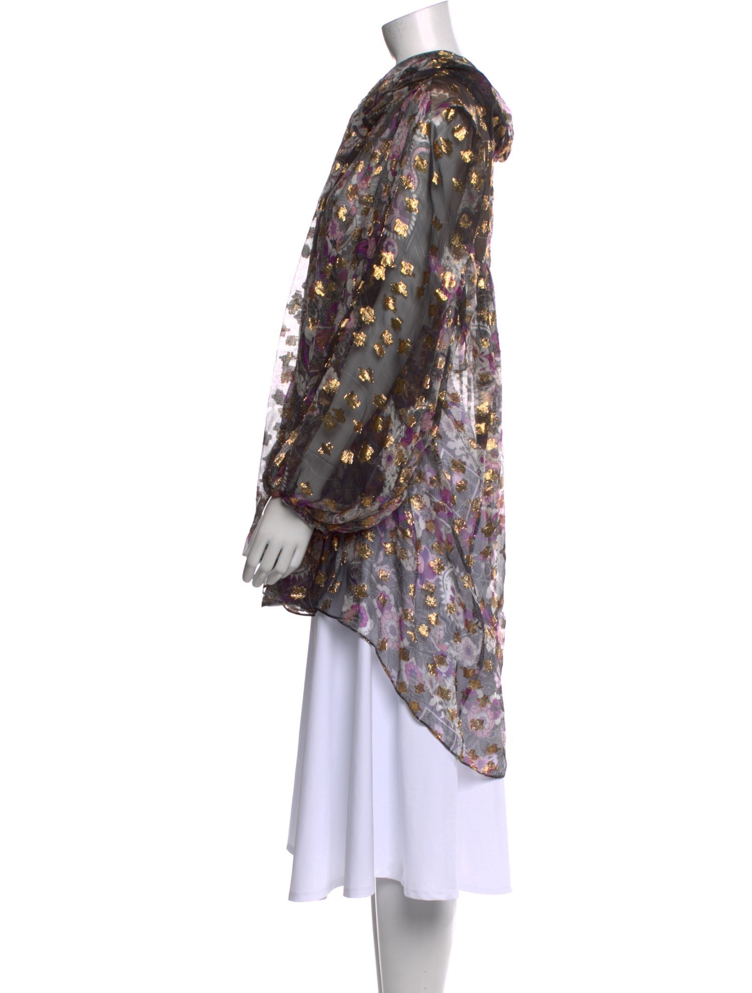 Alexander McQueen Floral Print Mock Neck Tunic