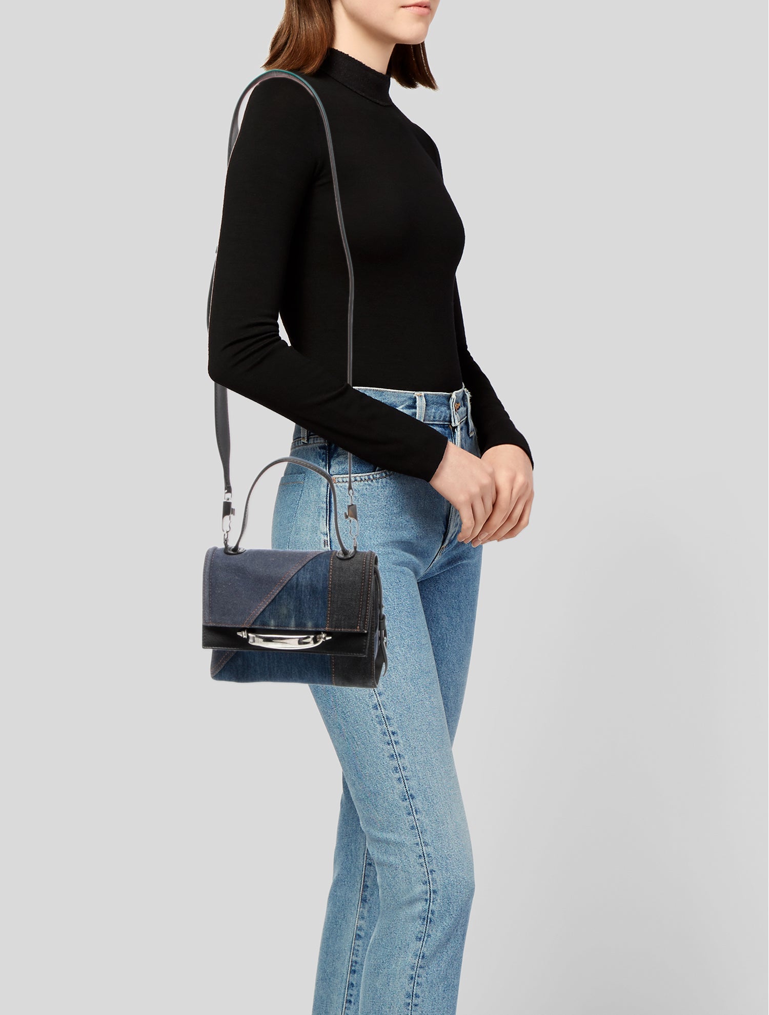 Alexander McQueen Denim Top Handle Bag