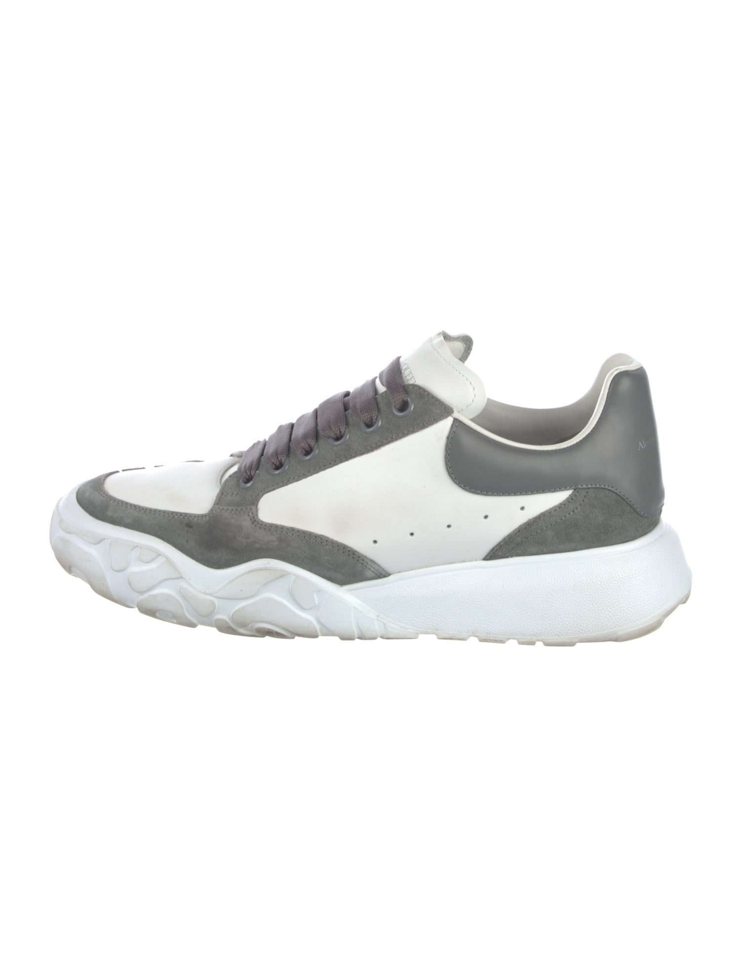 Alexander McQueen Leather Colorblock Pattern Athletic Sneakers