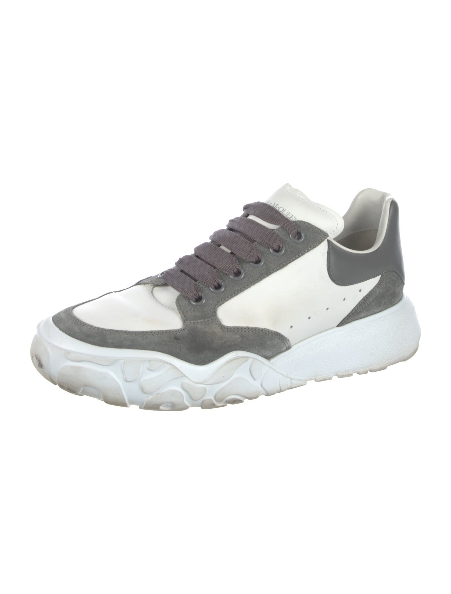 Alexander McQueen Leather Colorblock Pattern Athletic Sneakers