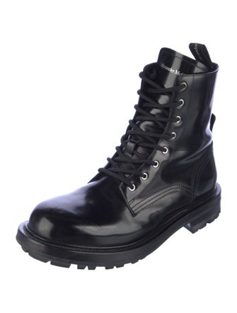 Alexander McQueen Patent Leather Combat Boots