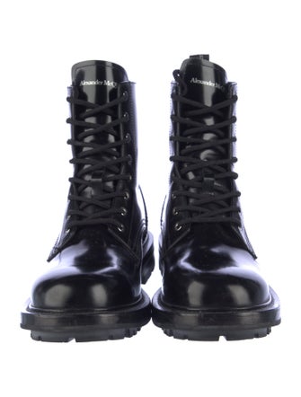 Alexander McQueen Patent Leather Combat Boots