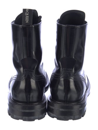 Alexander McQueen Patent Leather Combat Boots