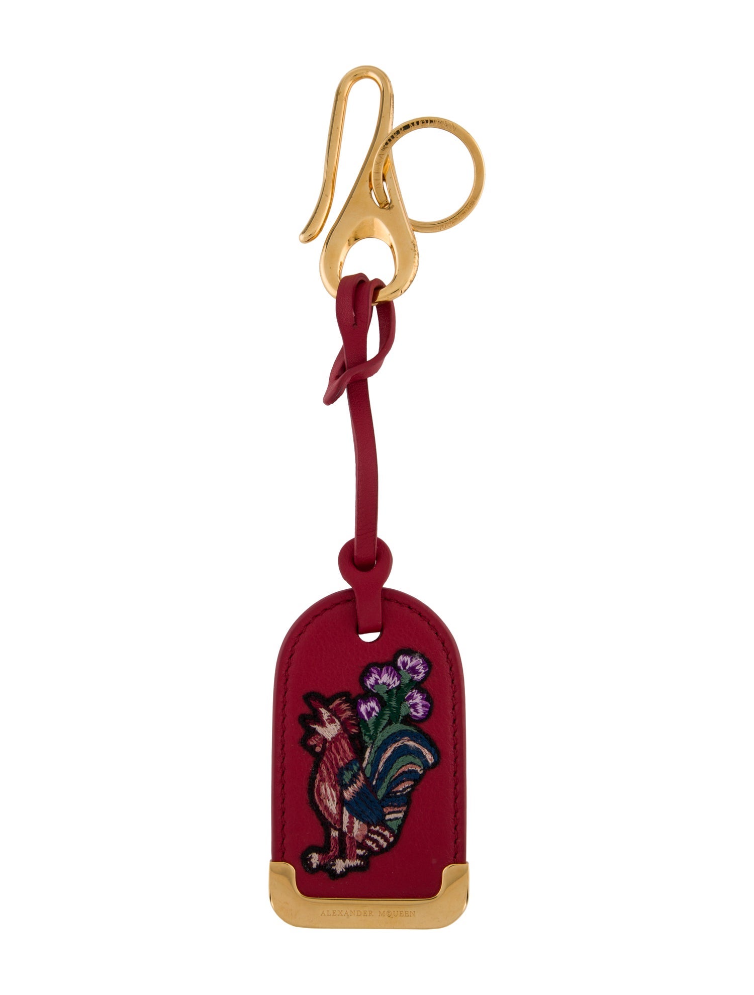 Alexander McQueen Red Pattern Printed Leather Key Chain