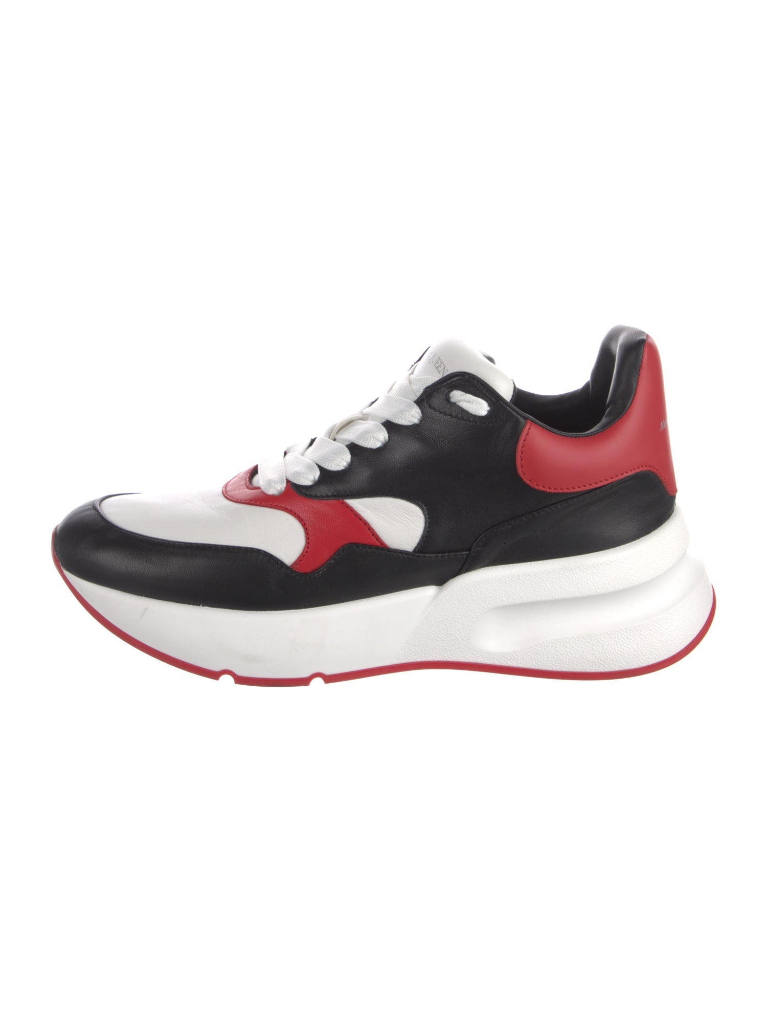 Alexander McQueen Leather Colorblock Pattern Athletic Sneakers