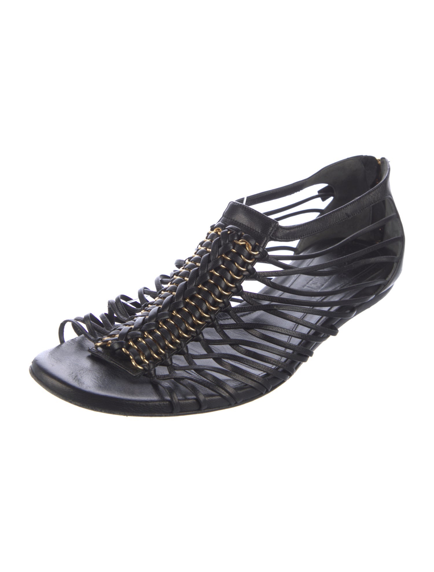 Alexander McQueen Leather Gladiator Sandals
