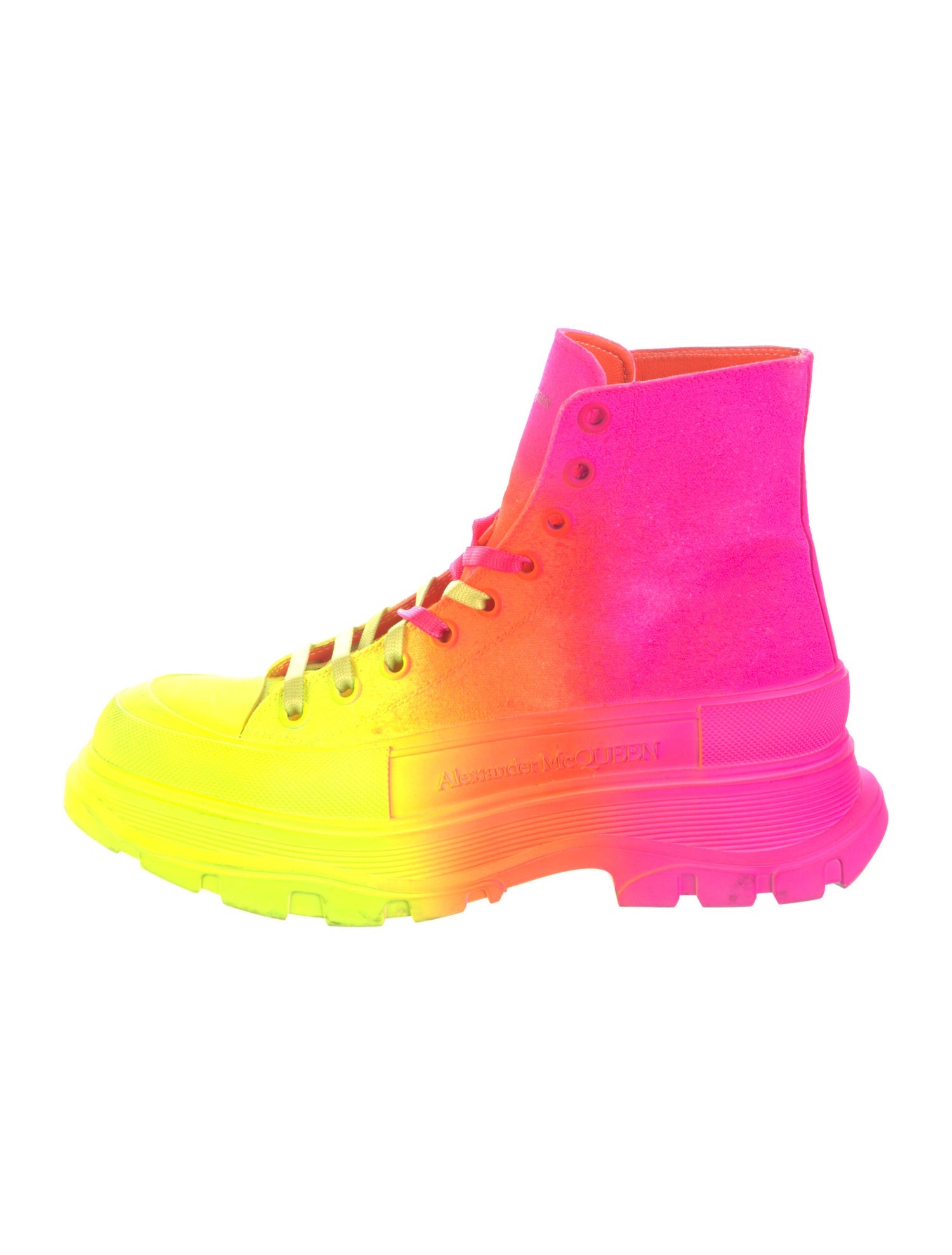 Alexander McQueen Canvas Tie-Dye Print Combat Boots