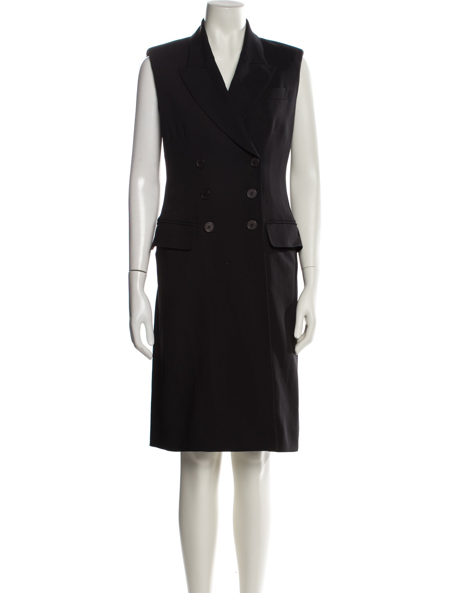 Alexander McQueen Virgin Wool Midi Length Dress