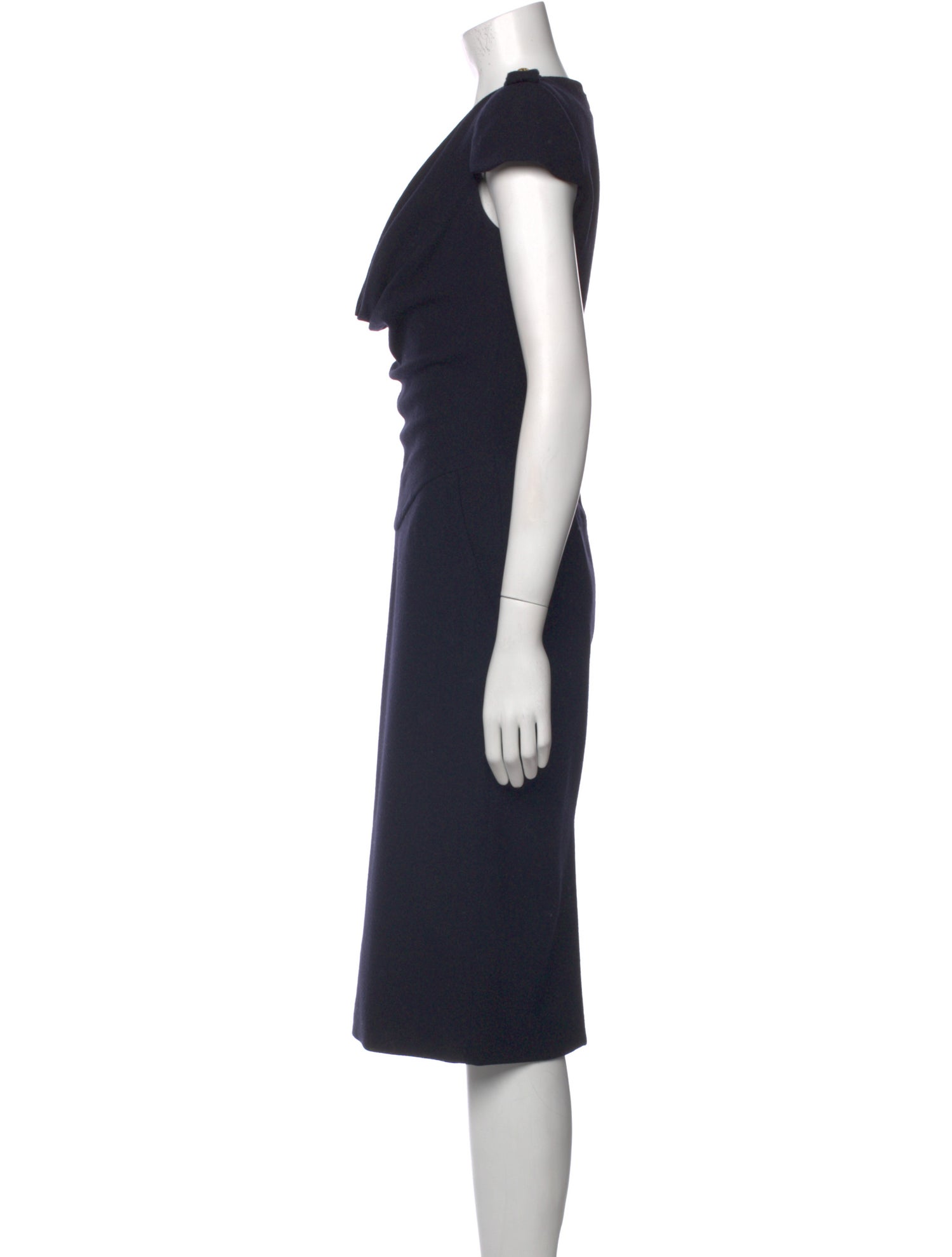 Alexander McQueen Cowl Neck Midi Length Dress