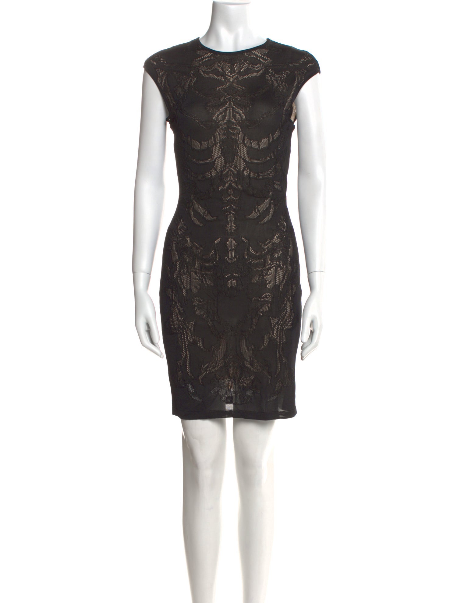 Alexander McQueen Lace Pattern Mini Dress