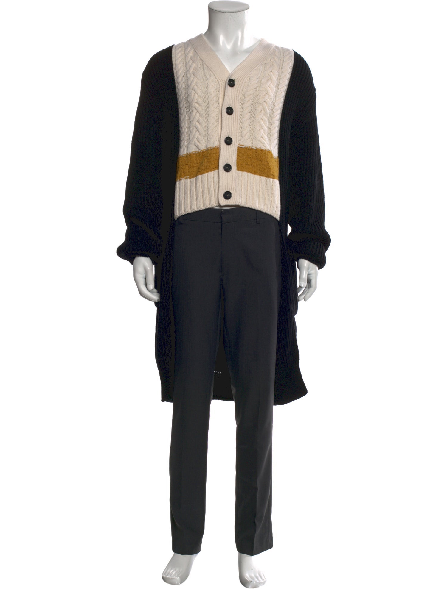Alexander McQueen Wool Colorblock Pattern Cardigan