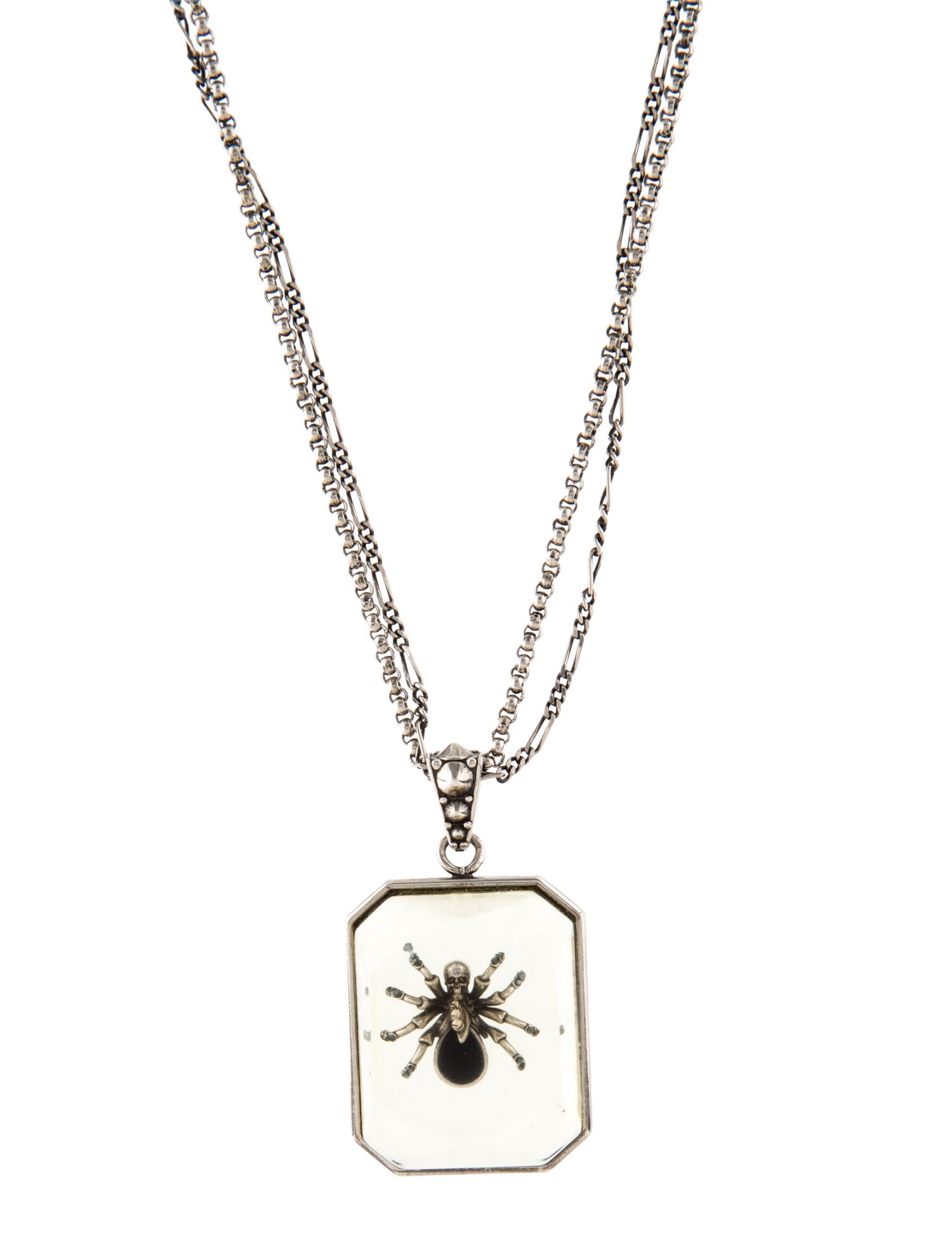 Alexander McQueen Resin & Crystal Spider Double Strand Pendant Necklace