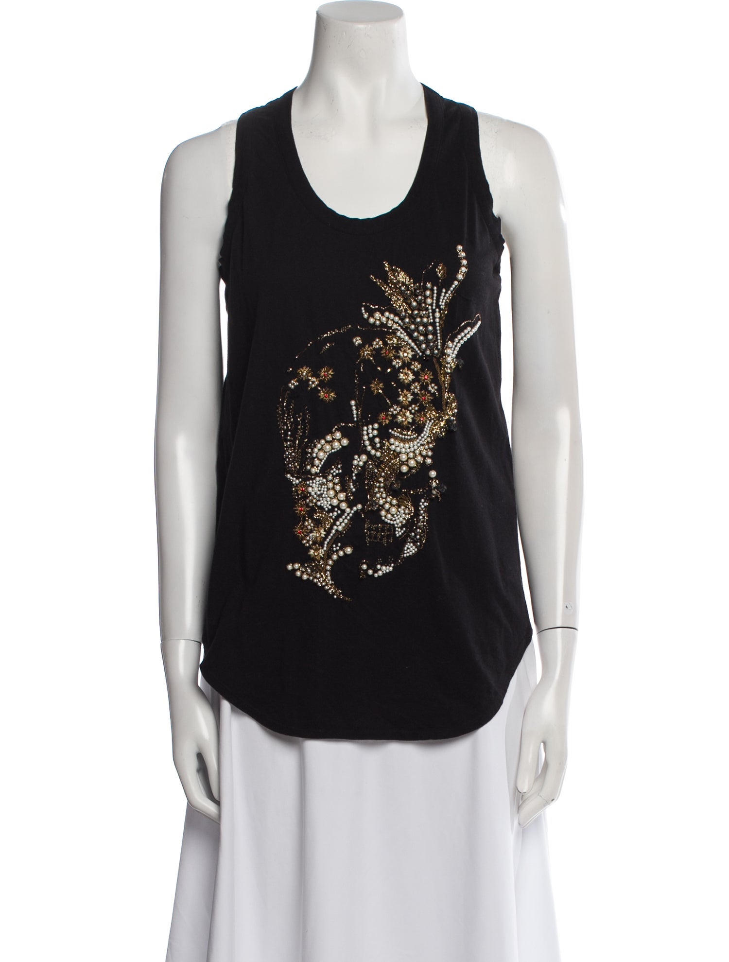 Alexander McQueen Printed Scoop Neck Top