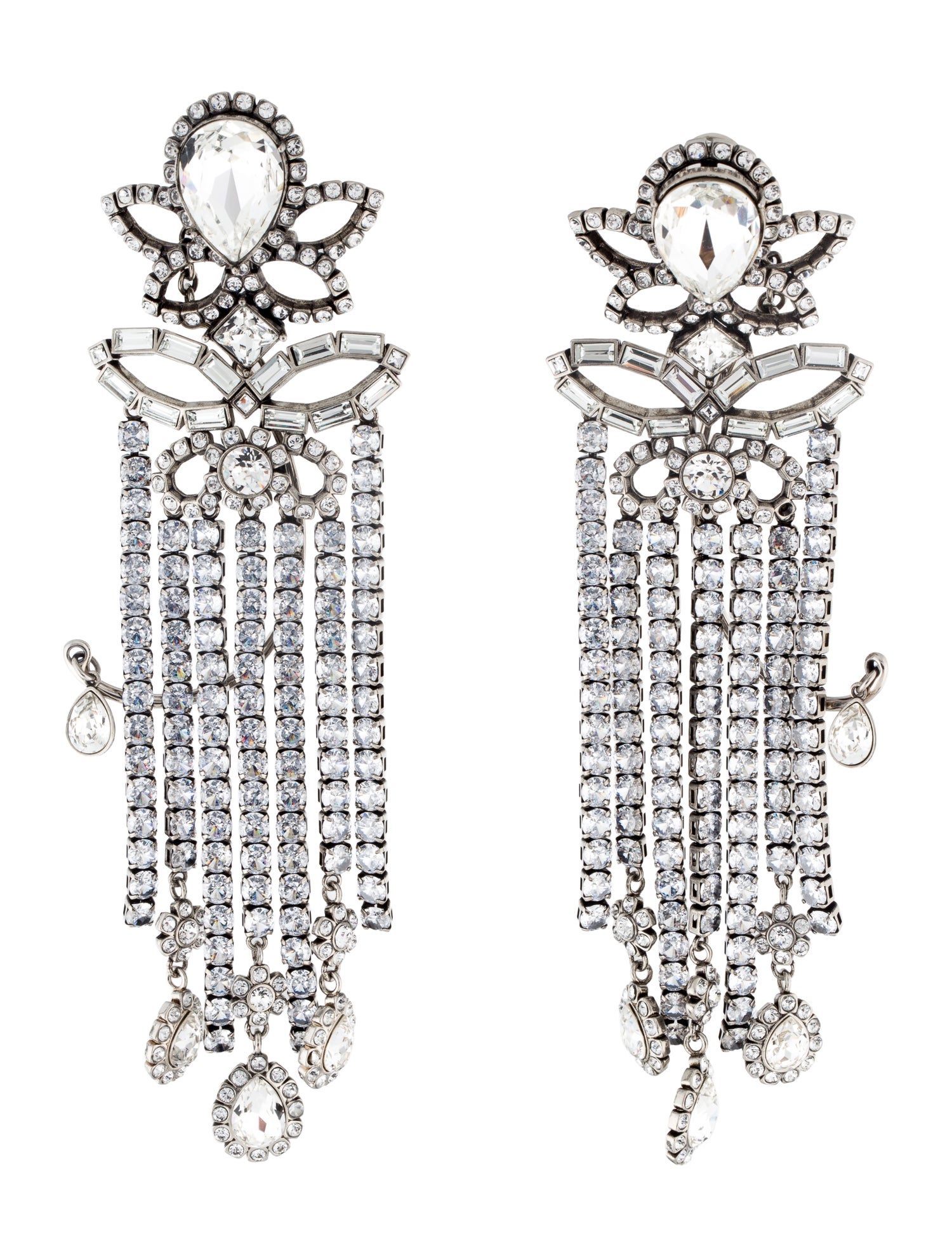 Alexander McQueen Crystal Embellished Chandelier Earrings