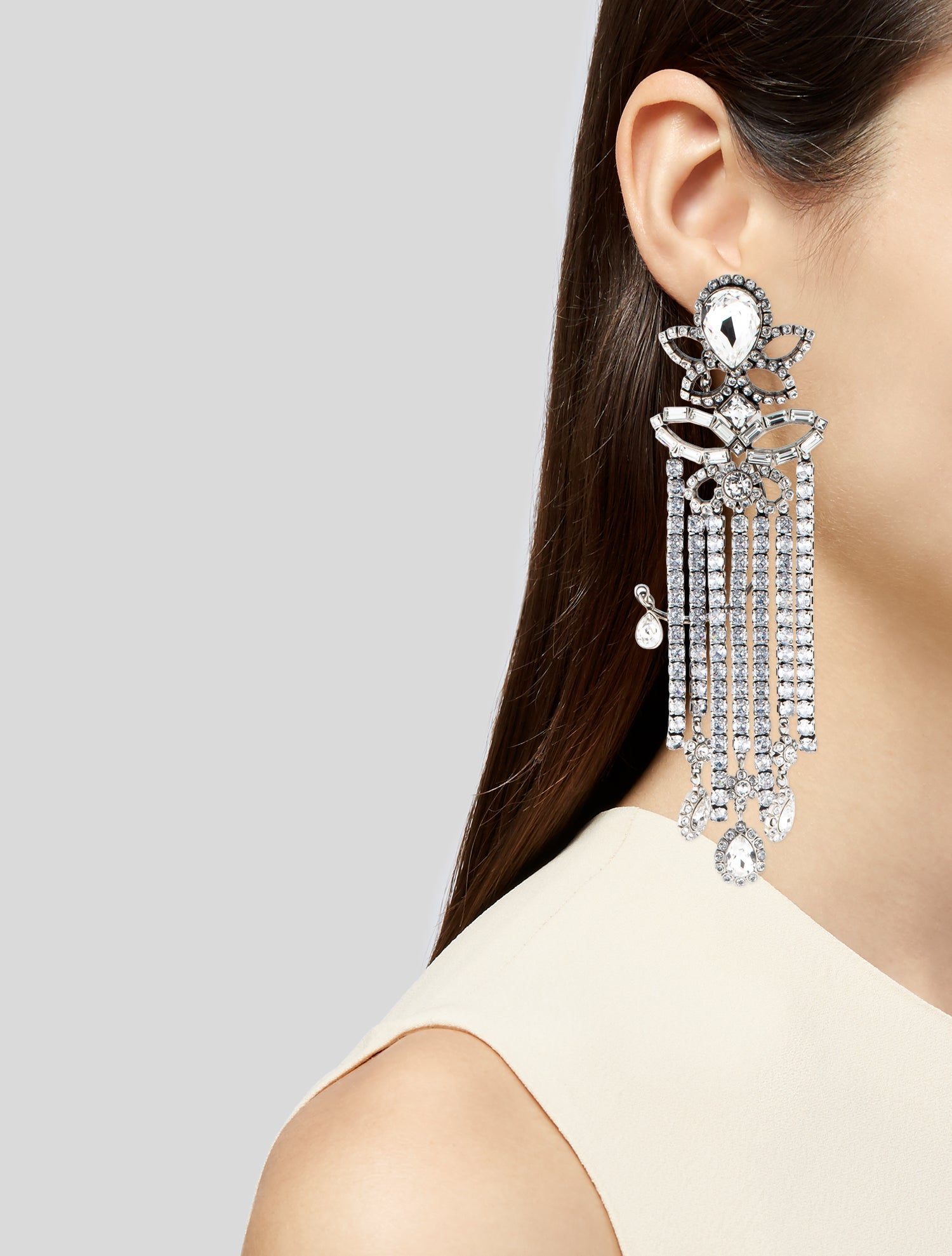 Alexander McQueen Crystal Embellished Chandelier Earrings