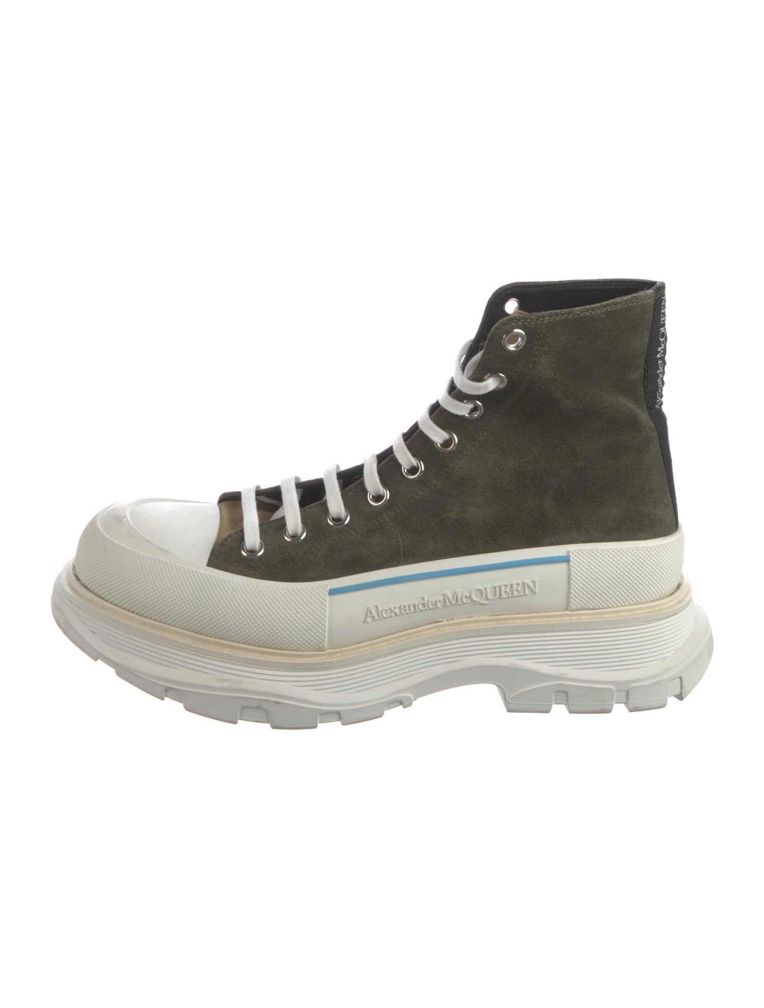 Alexander McQueen Suede Colorblock Pattern Sneakers