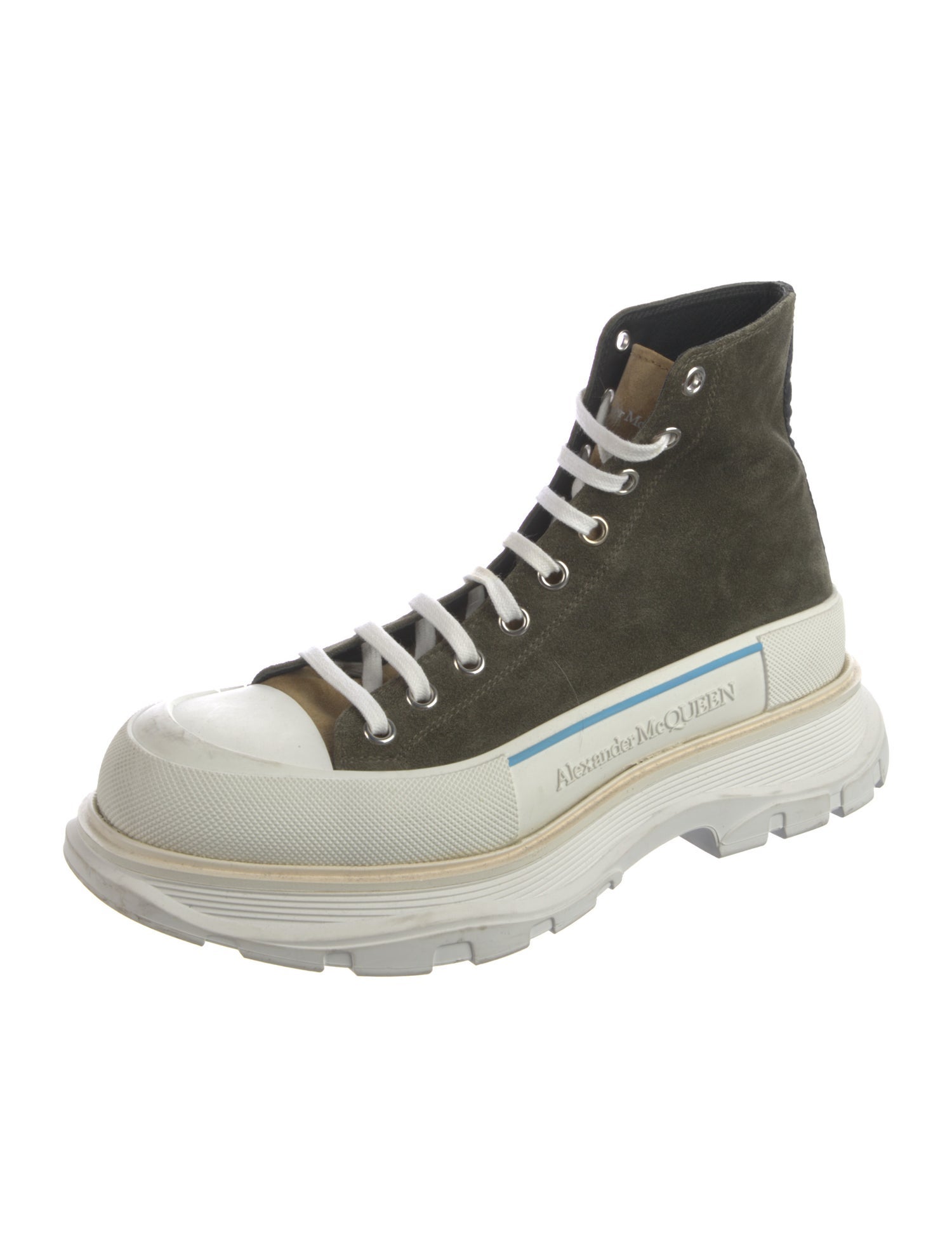 Alexander McQueen Suede Colorblock Pattern Sneakers