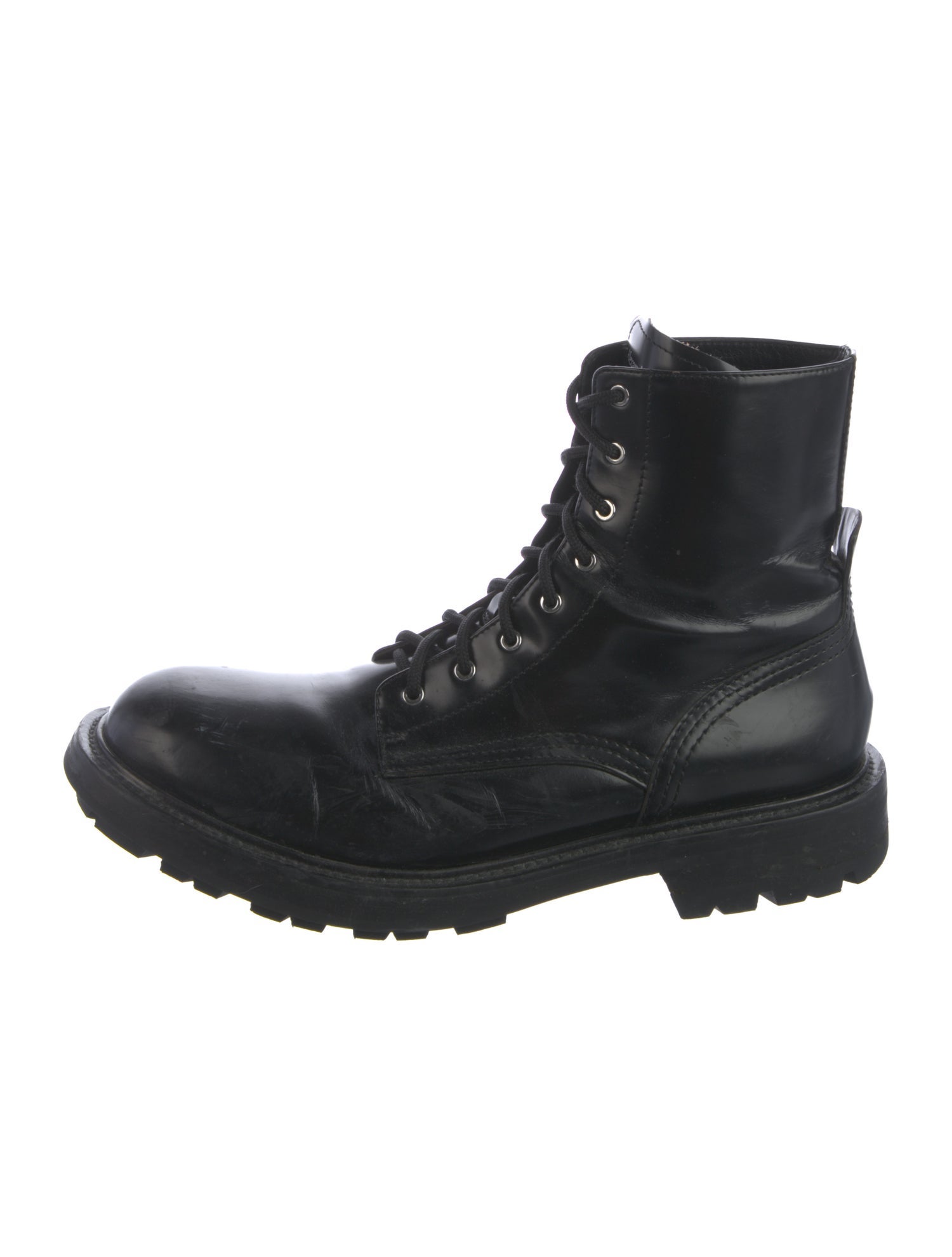 Alexander McQueen Leather Combat Boots