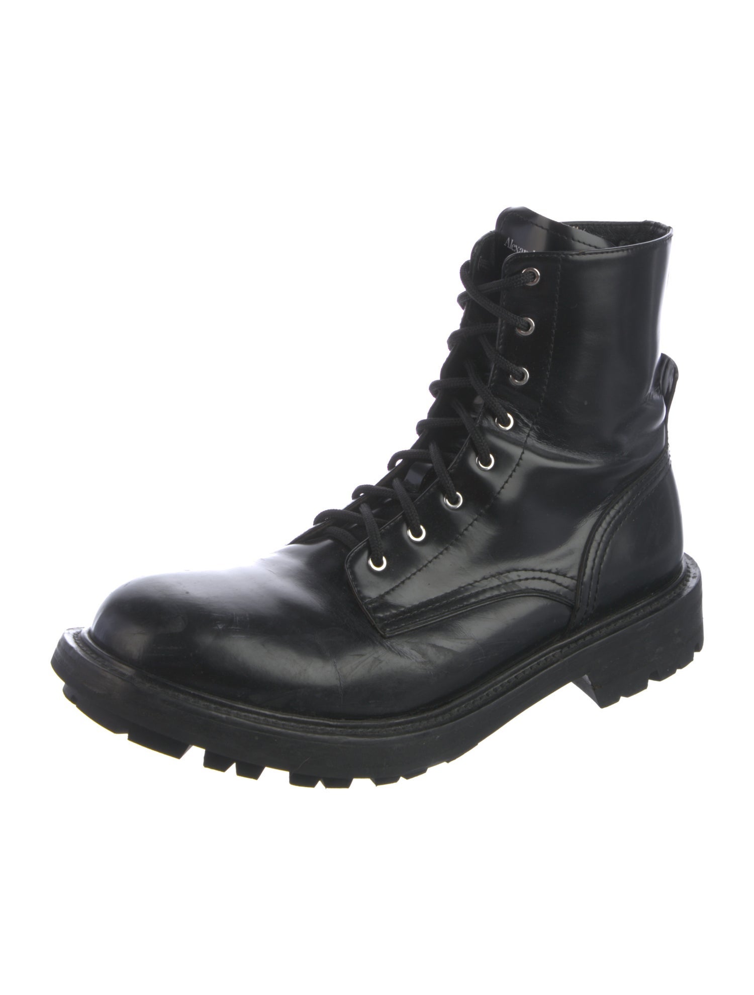 Alexander McQueen Leather Combat Boots