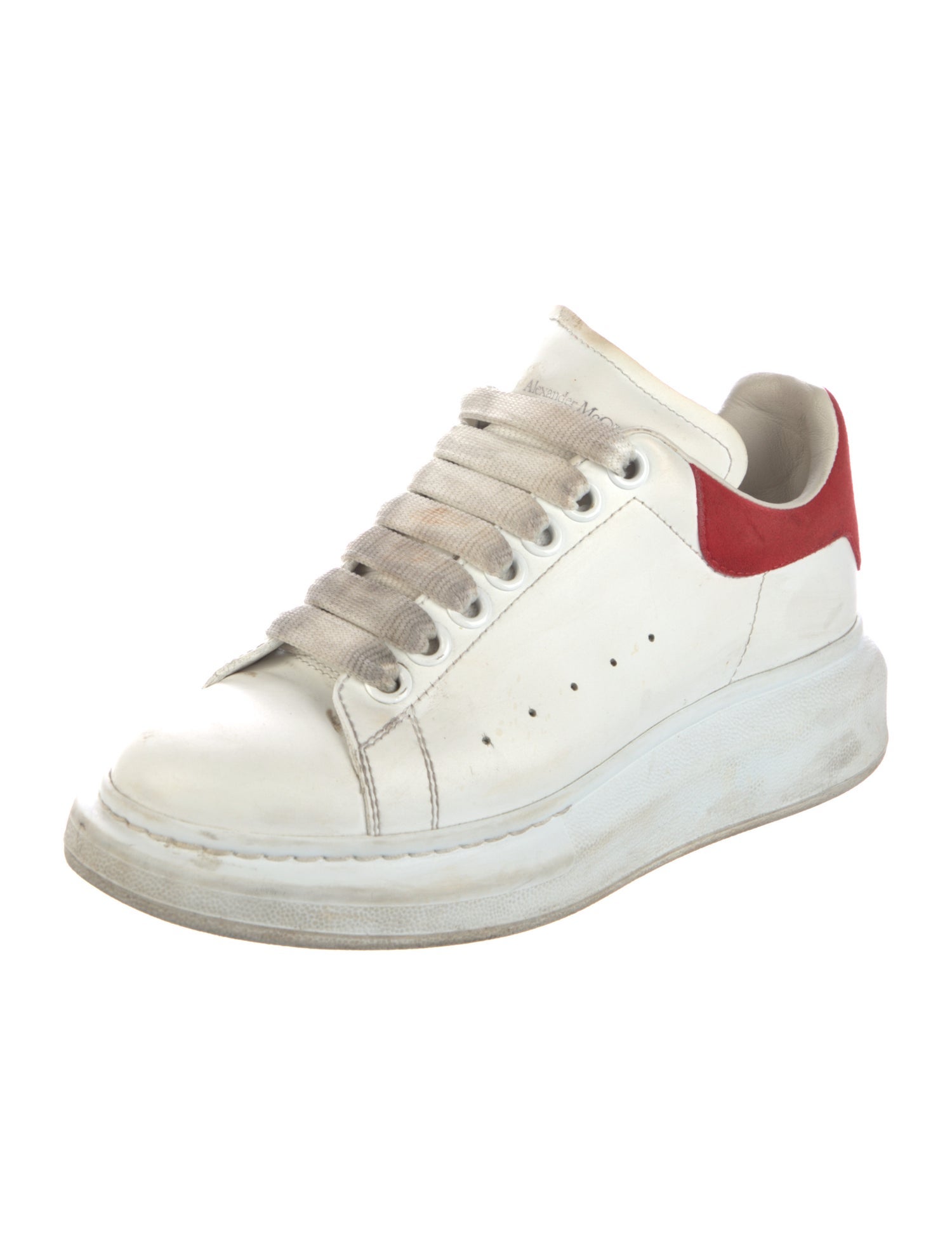 Alexander McQueen Leather Colorblock Pattern Sneakers