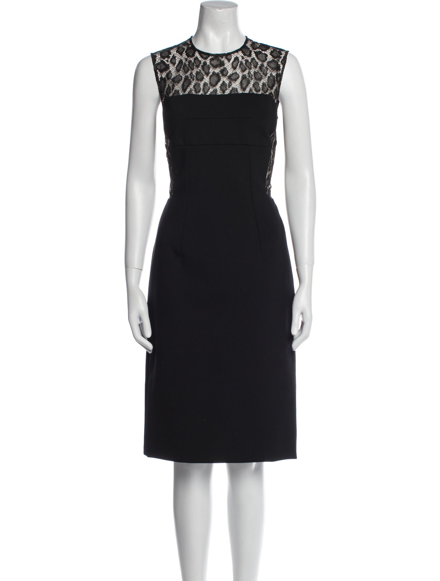 Alexander McQueen Crew Neck Midi Length Dress