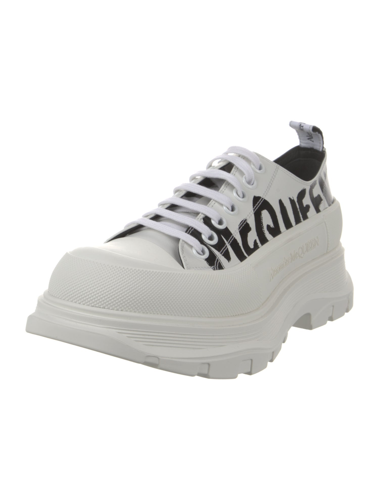 Alexander McQueen Leather Graphic Print Sneakers