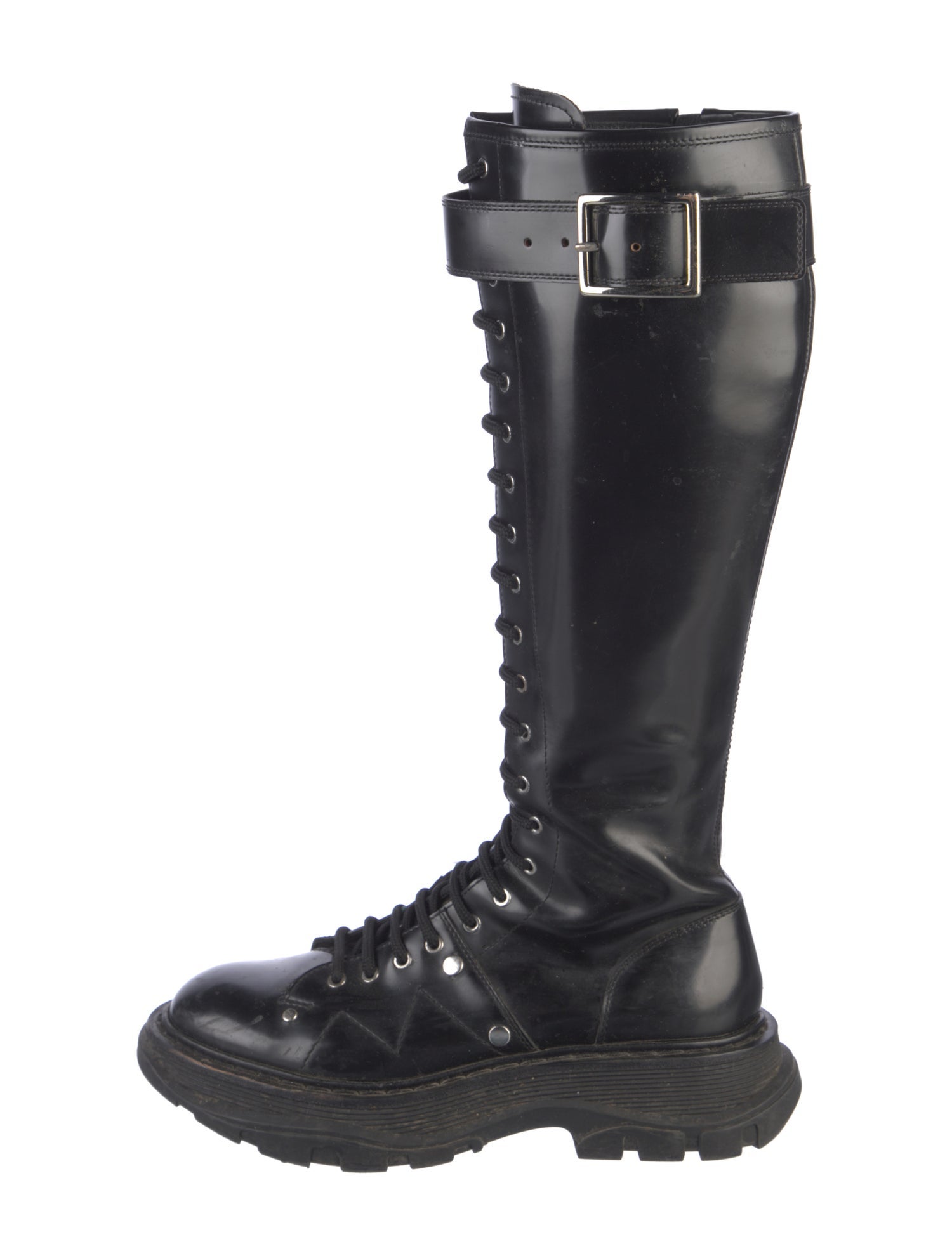 Alexander McQueen Leather Combat Boots