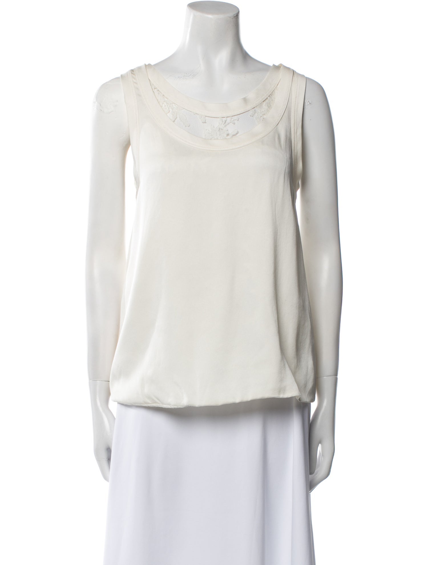 Alexander McQueen Silk Scoop Neck Blouse