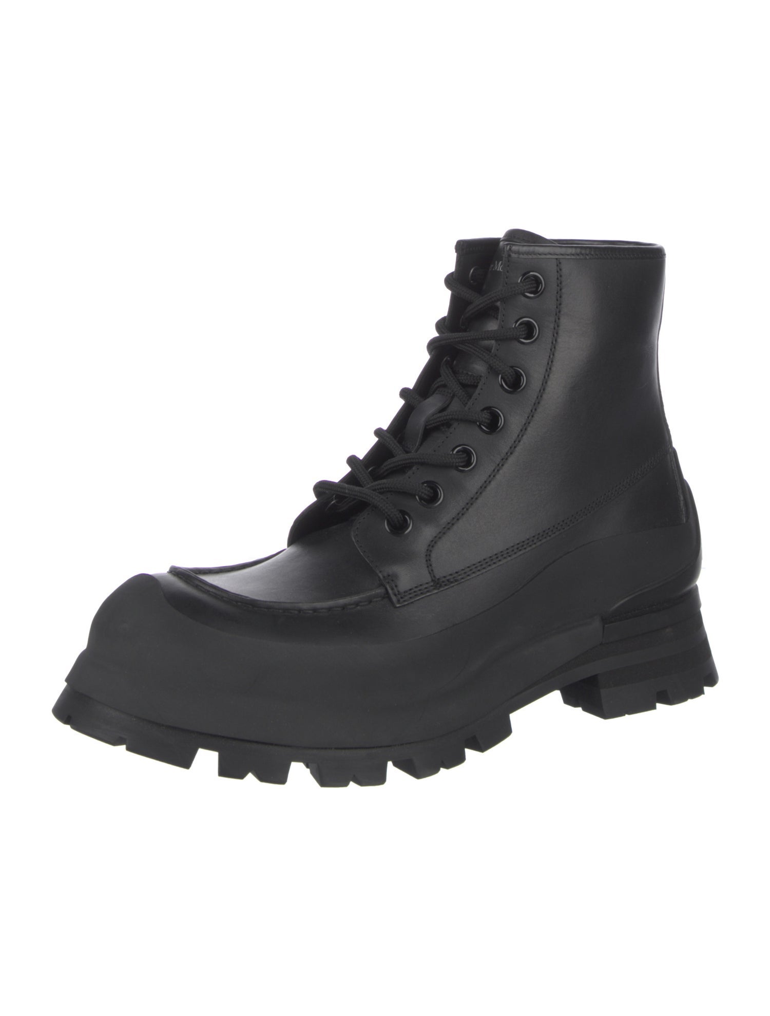 Alexander McQueen Leather Combat Boots