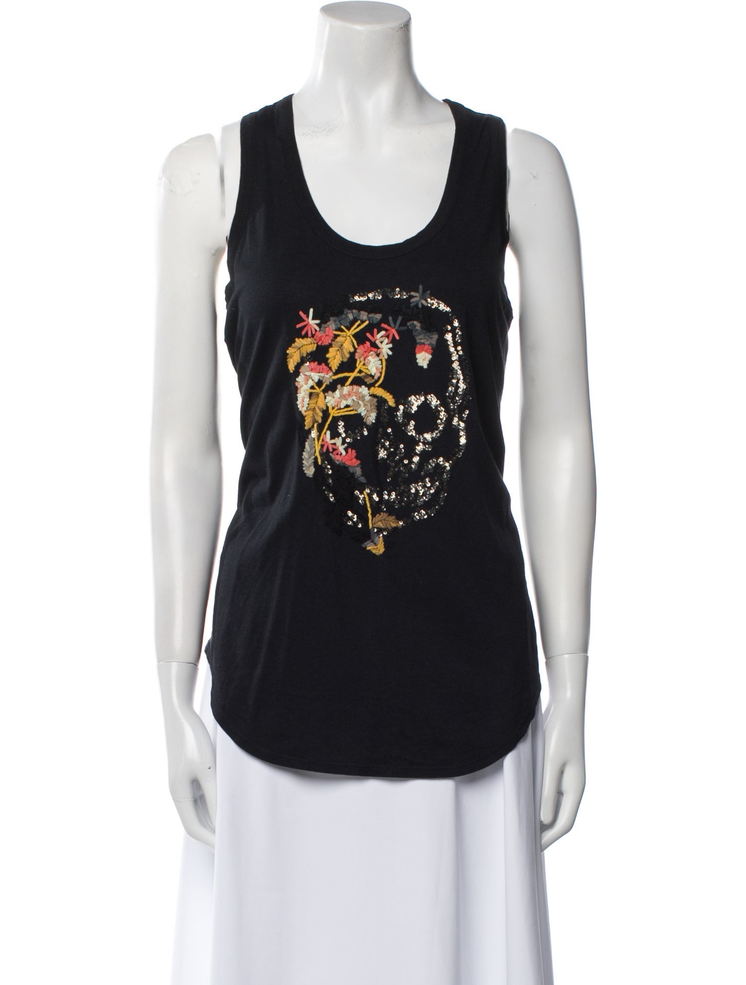 Alexander McQueen Graphic Print Scoop Neck Top