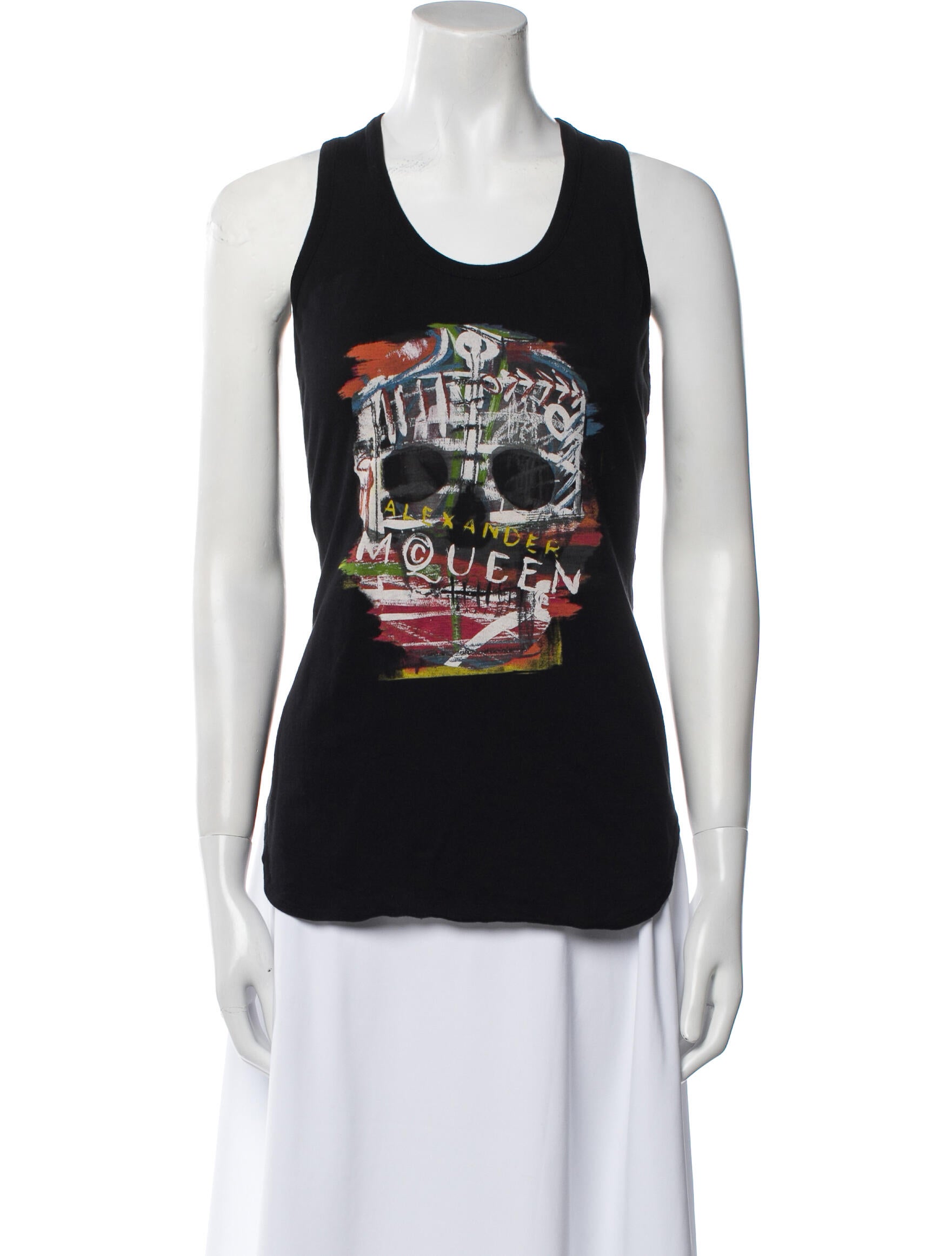 Alexander McQueen Graphic Print Scoop Neck Top