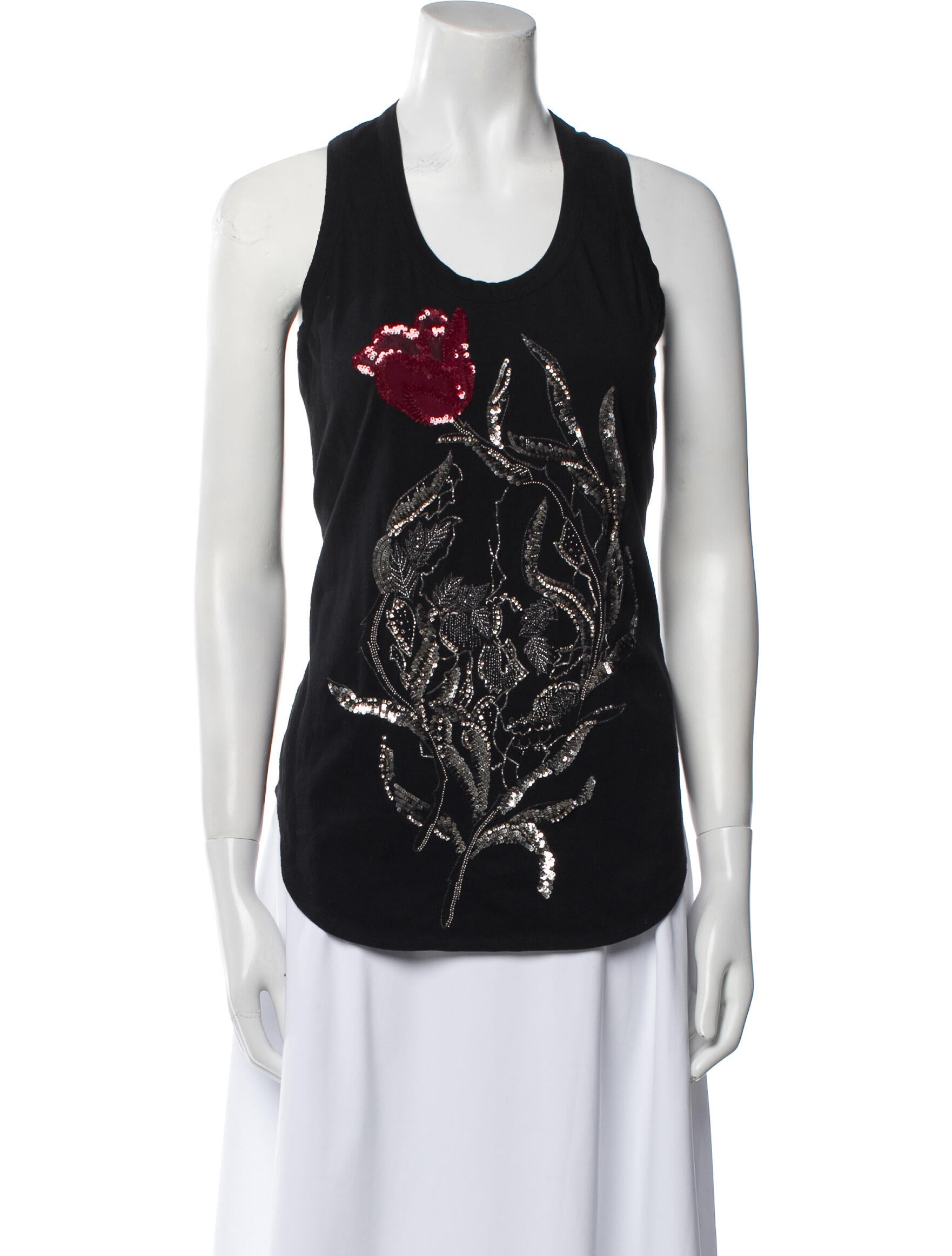 Alexander McQueen Graphic Print Scoop Neck Top