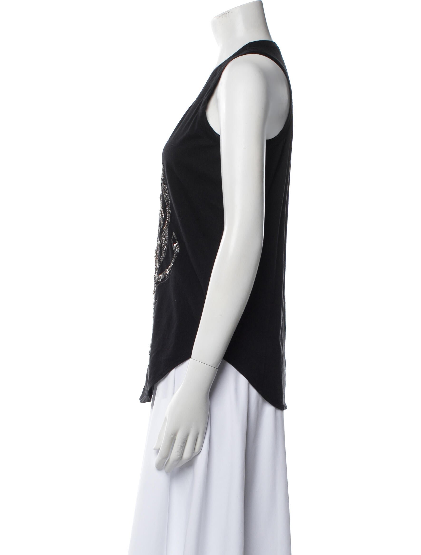 Alexander McQueen Graphic Print Scoop Neck Top