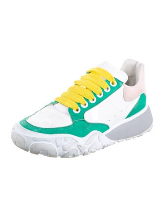 Alexander McQueen Leather Colorblock Pattern Athletic Sneakers