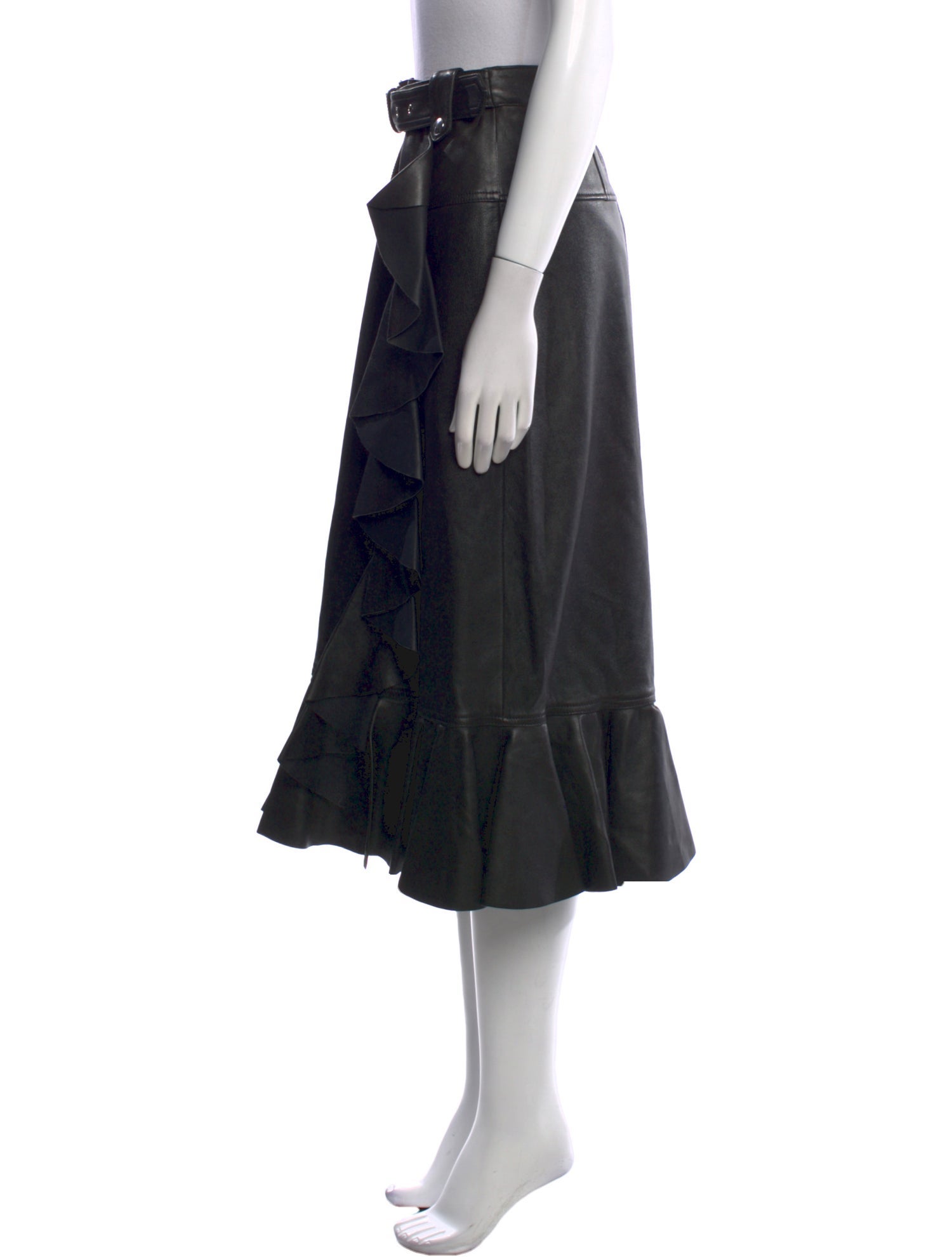 Alexander McQueen Lambskin Midi Length Skirt