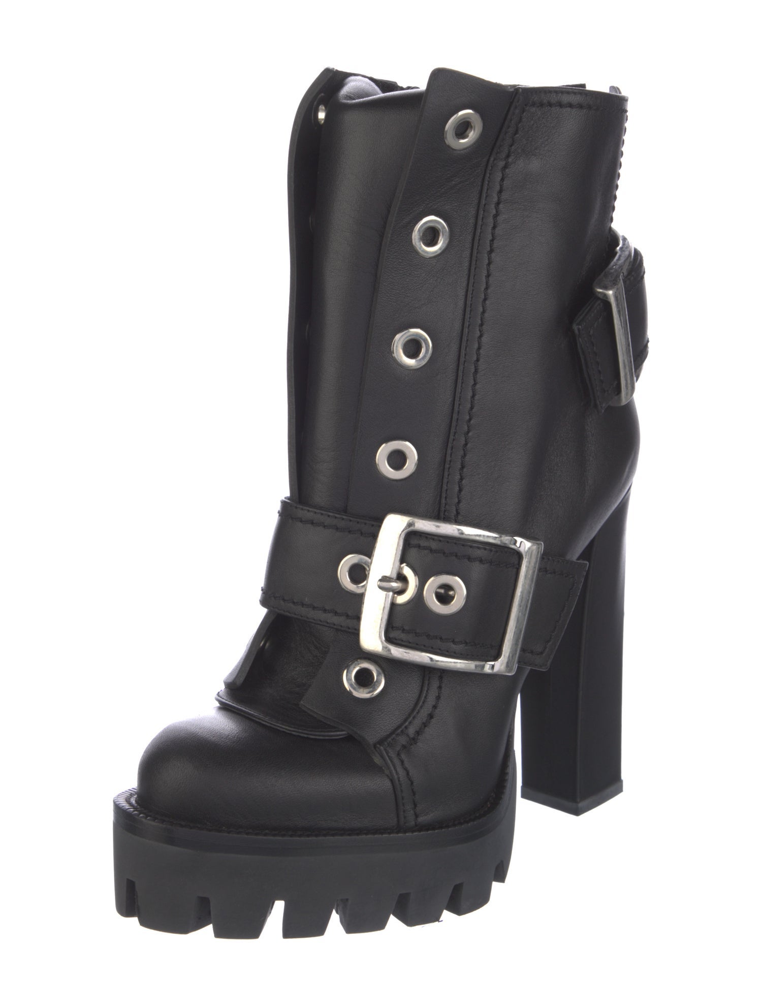 Alexander McQueen Leather Combat Boots