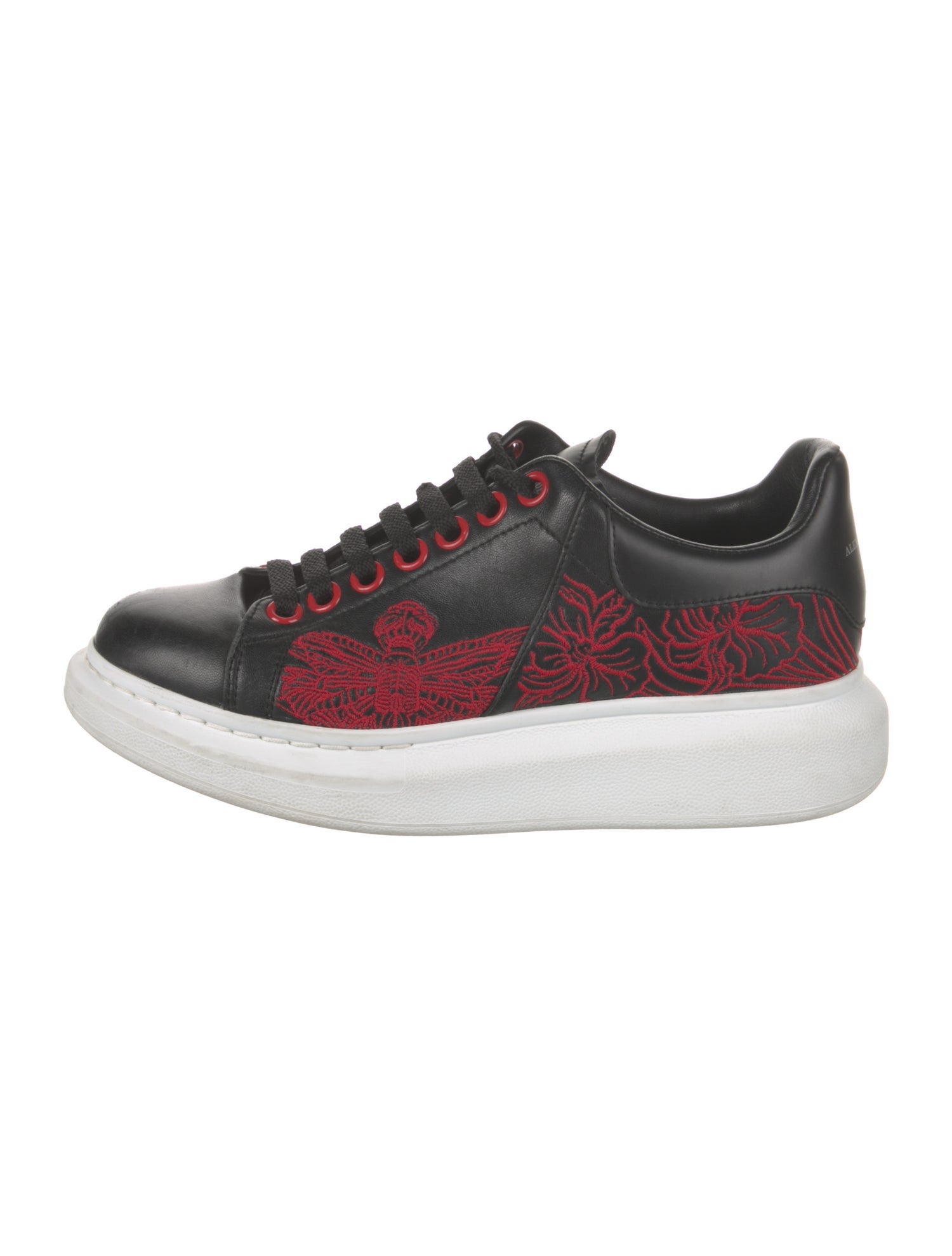 Alexander McQueen Leather Colorblock Pattern Sneakers