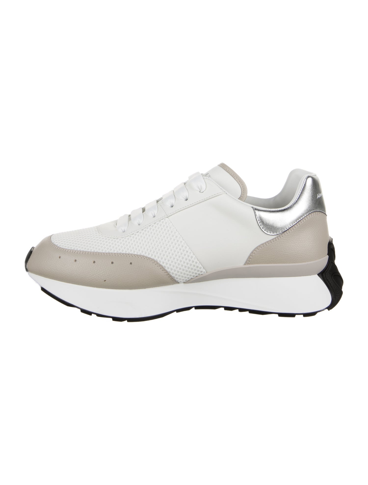Alexander McQueen Leather Colorblock Pattern Athletic Sneakers
