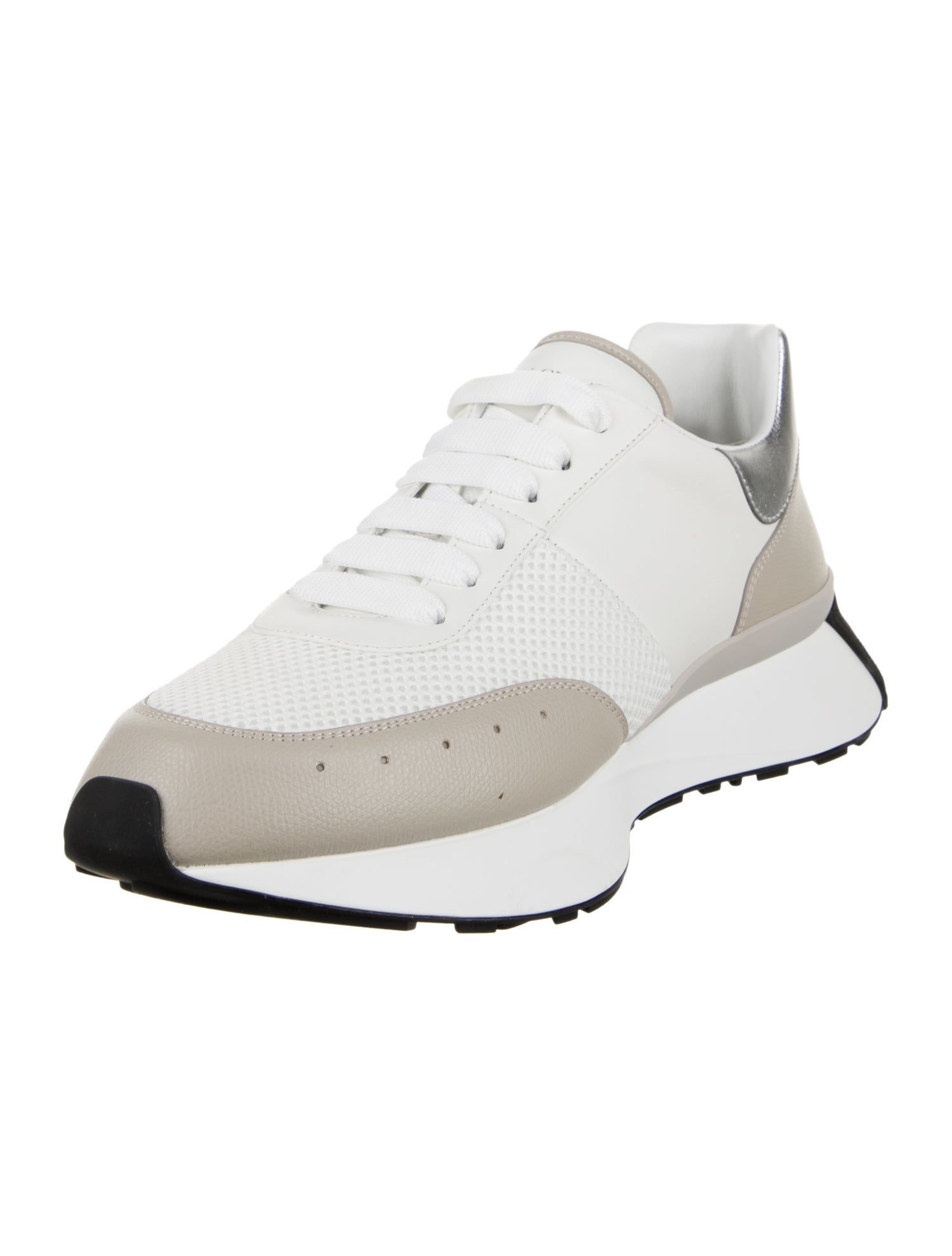 Alexander McQueen Leather Colorblock Pattern Athletic Sneakers
