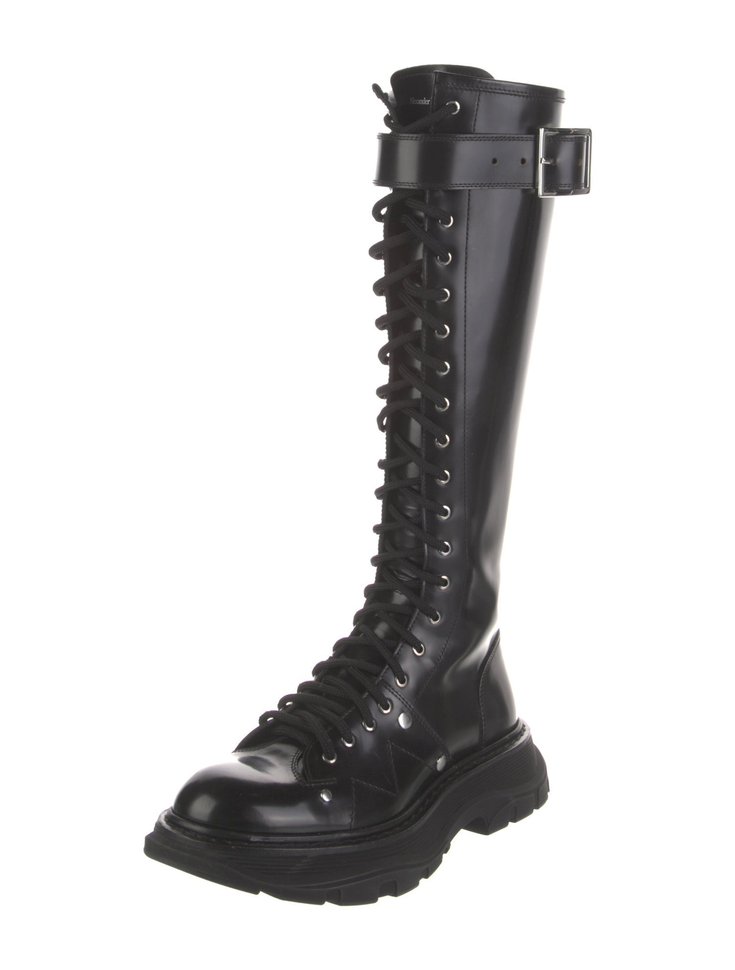 Alexander McQueen Leather Combat Boots